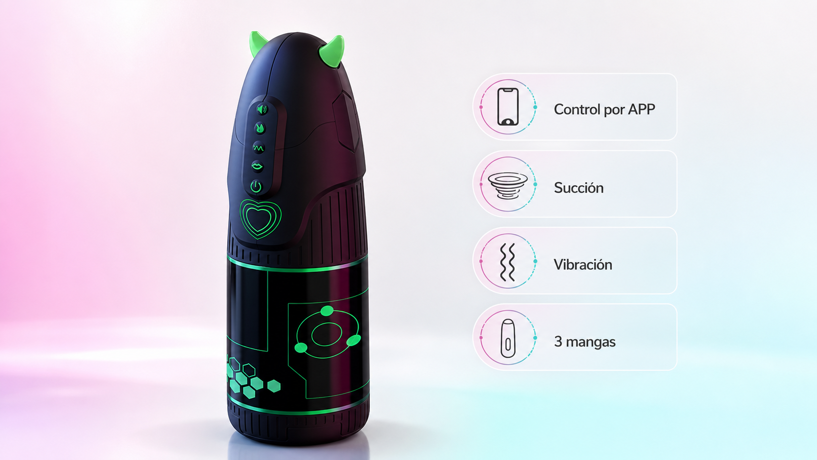 Infografía de cuidados para YUU Little Devil APP limpieza carga app y almacenamiento