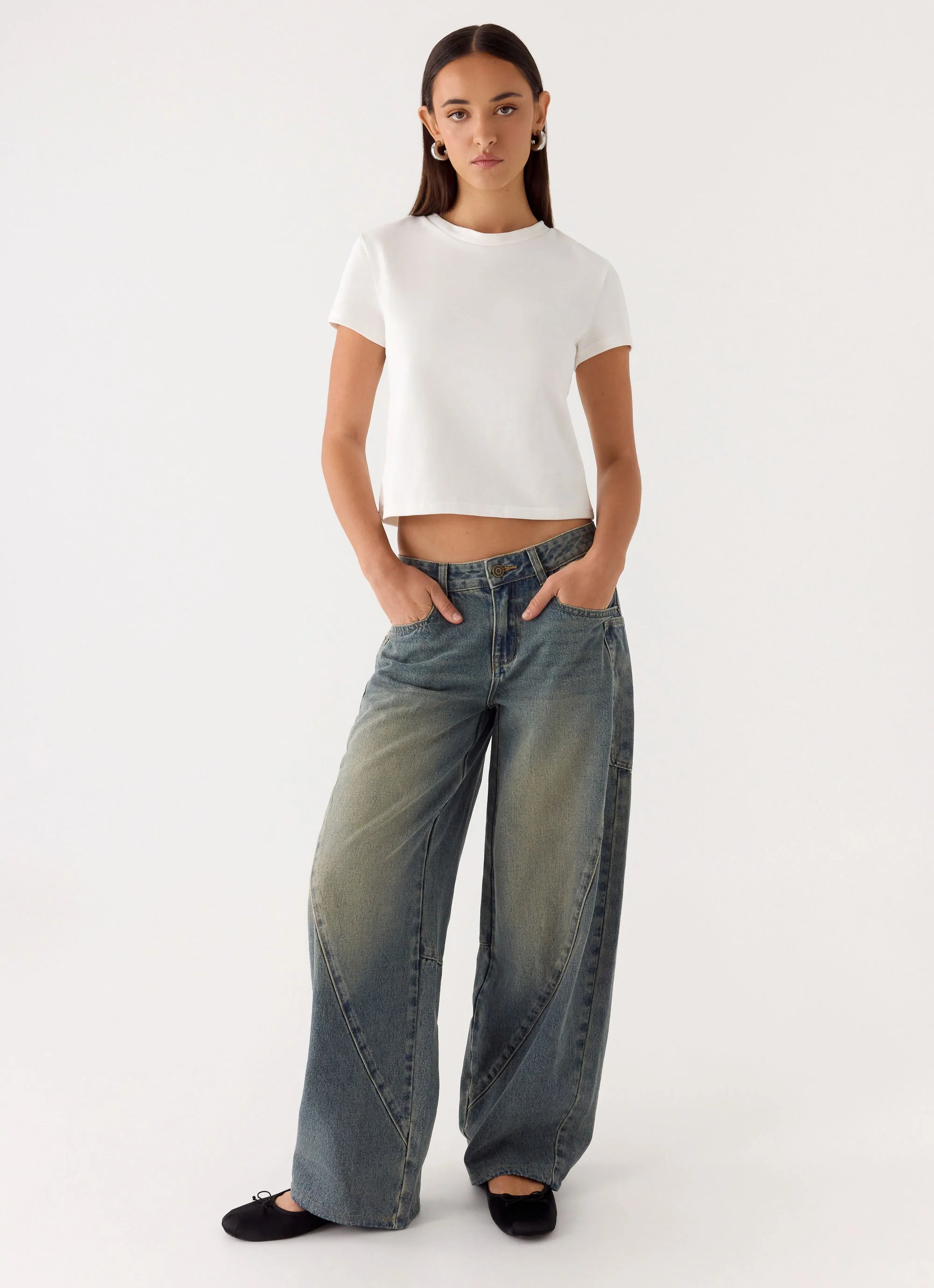 Joseph Low Rise Denim Jeans - Vintage Wash Blue