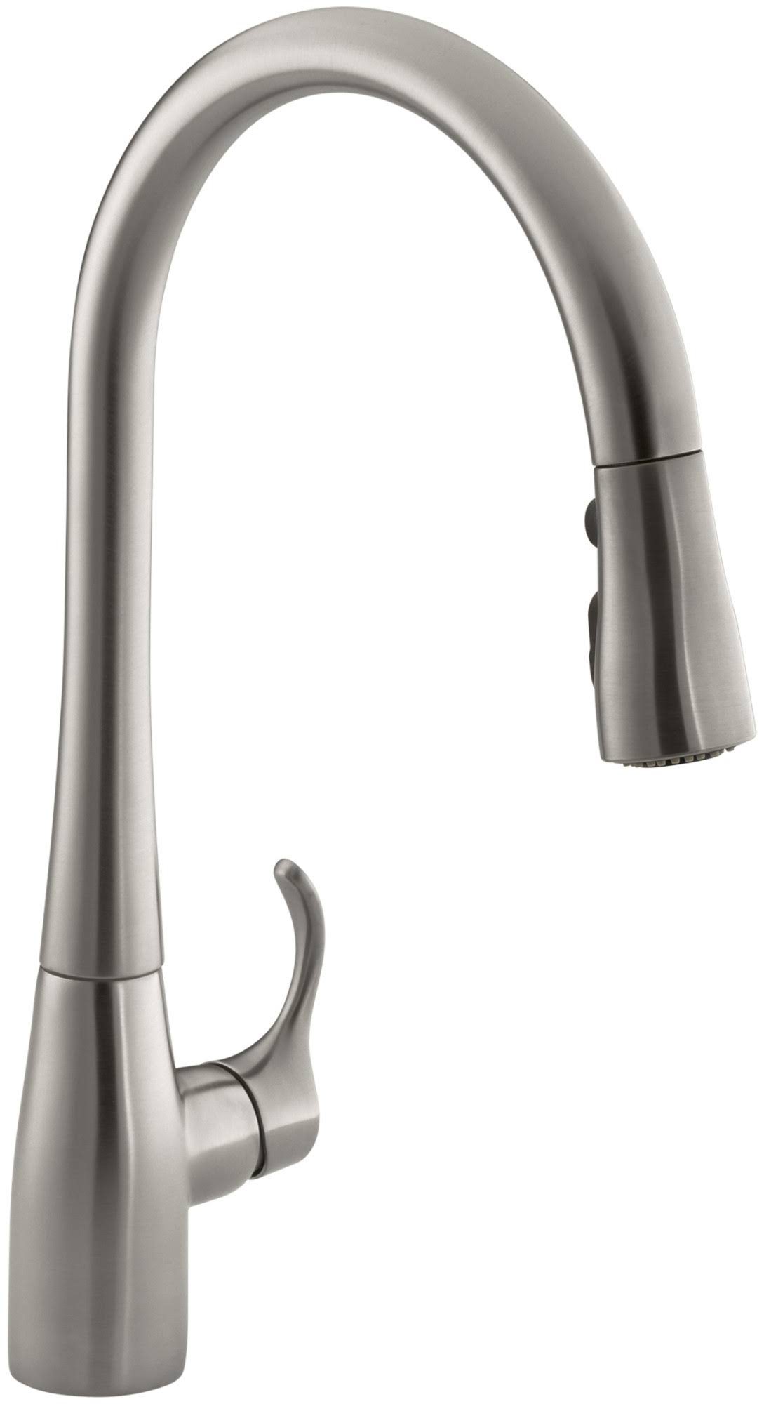 Kohler K 596 CP Simplice Single Hole Pull Down Kitchen Faucet, Polished Chrome - Vibrant Stainless / Faucet