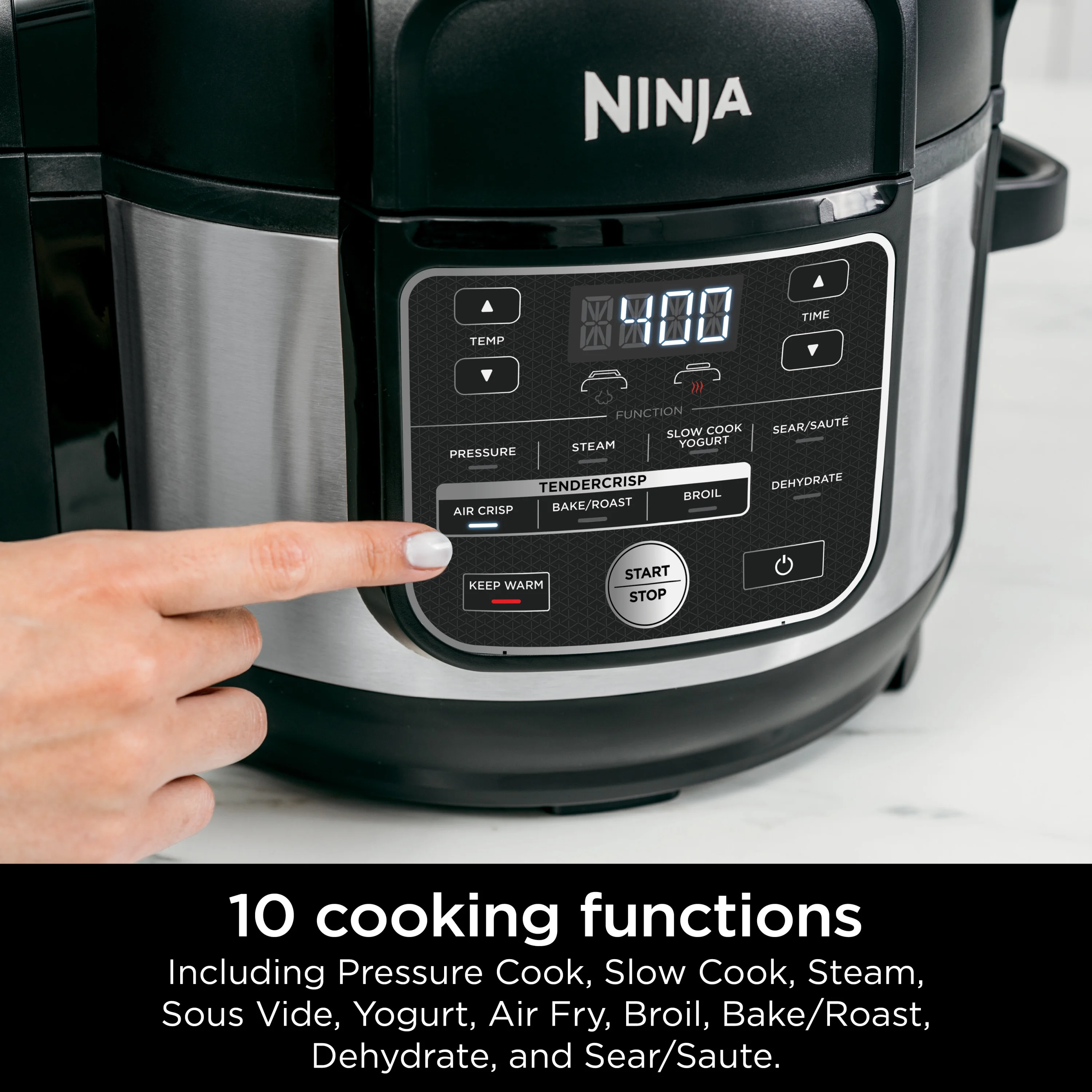Ninja Foodi 10 - in - 1 Multi - Cooker, 6.5 Quart, Pressure Cooker & Air Fryer, Stainless Steel, OS300