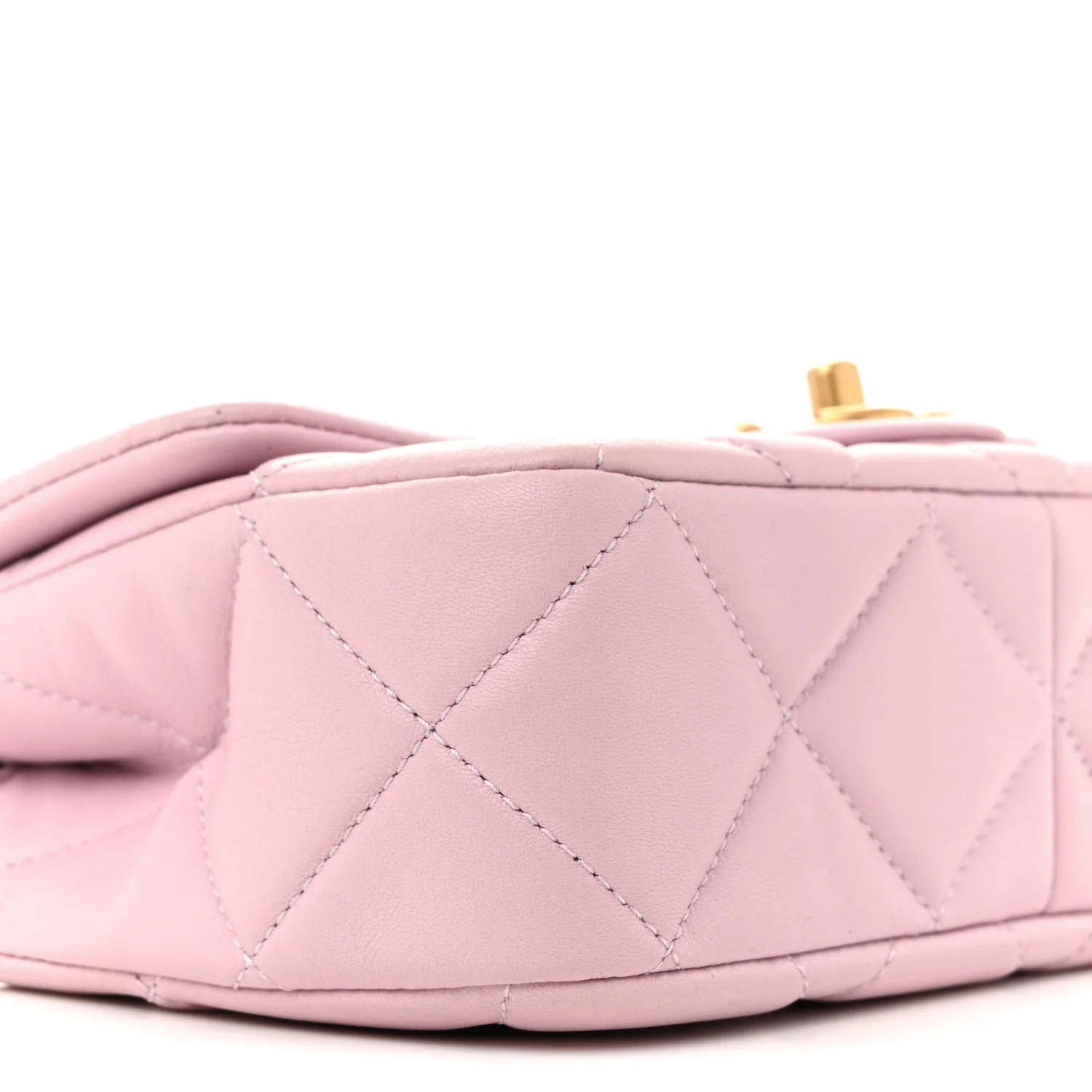 Lambskin Quilted Pearl Small Flap Light Purple