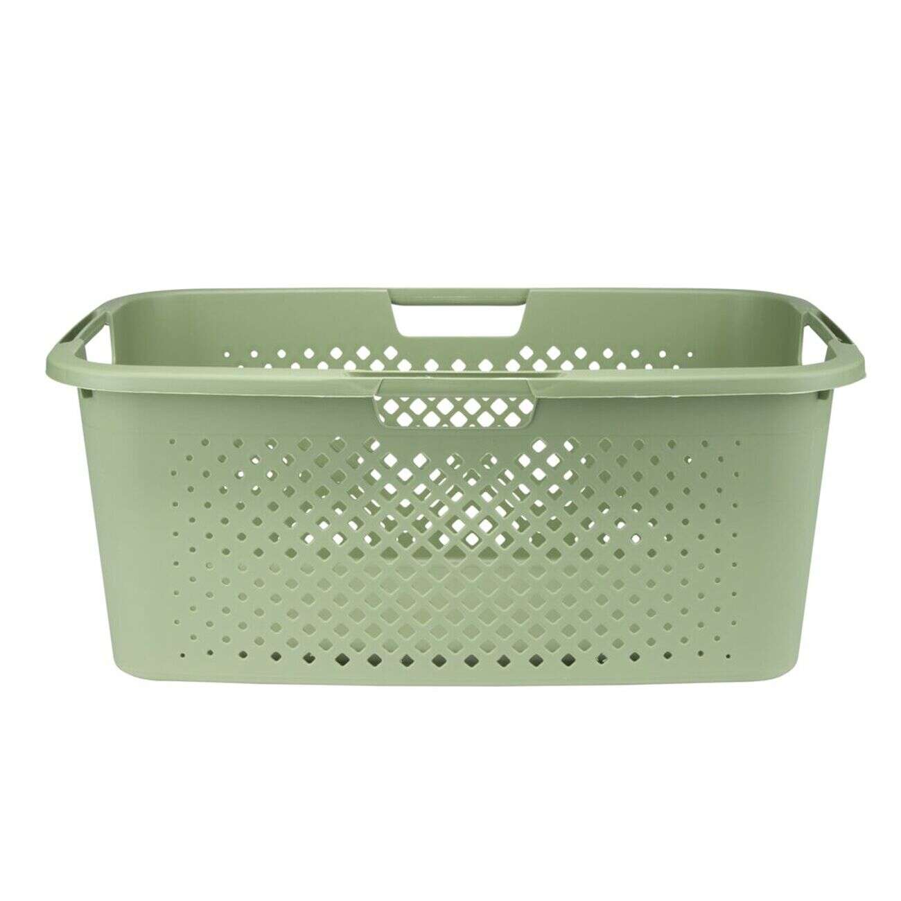 Panière à linge 40L plastique vert 58x38xH23,5cm