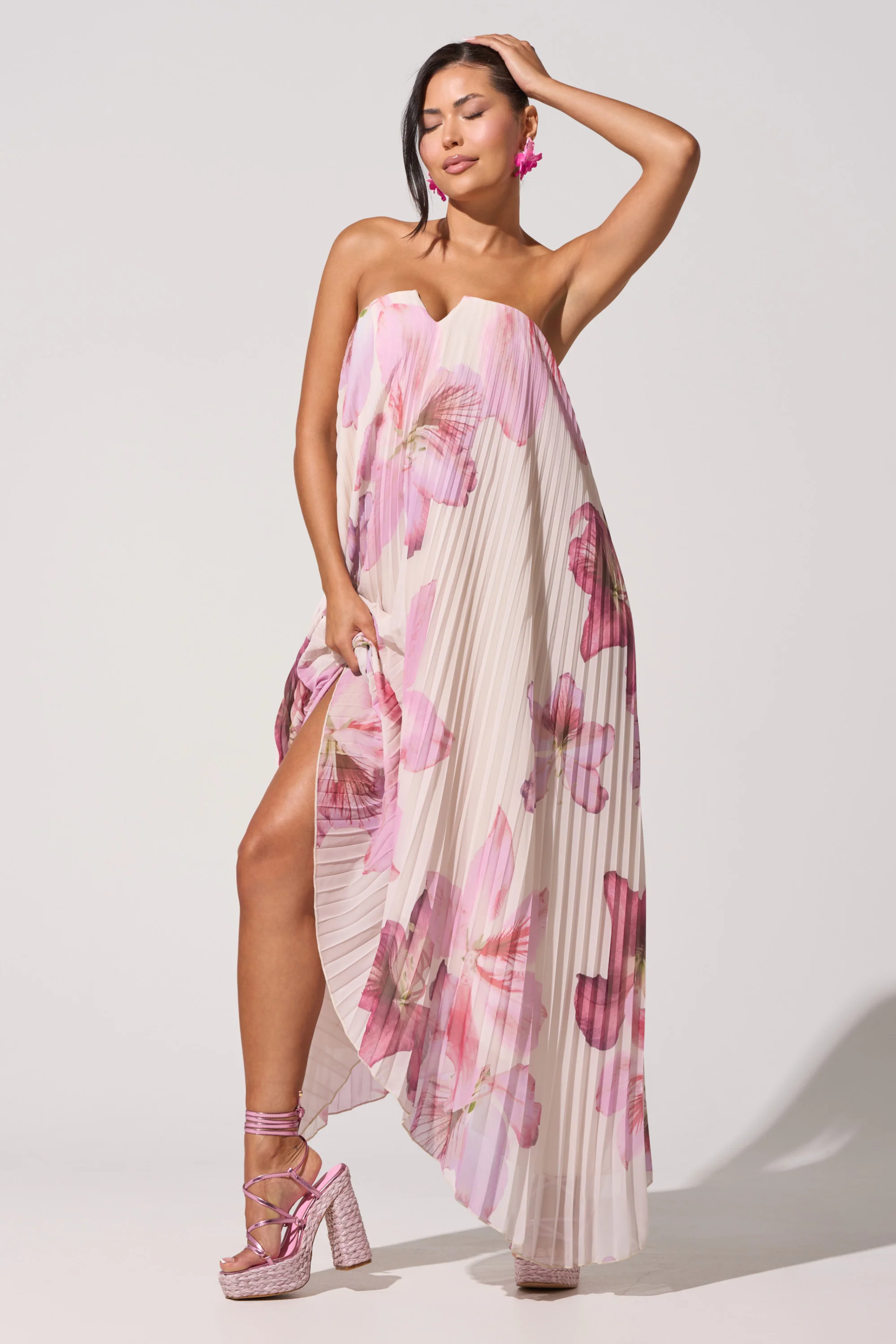 JULIANA STRAPLESS FLORAL MAXI DRESS - Akira Store