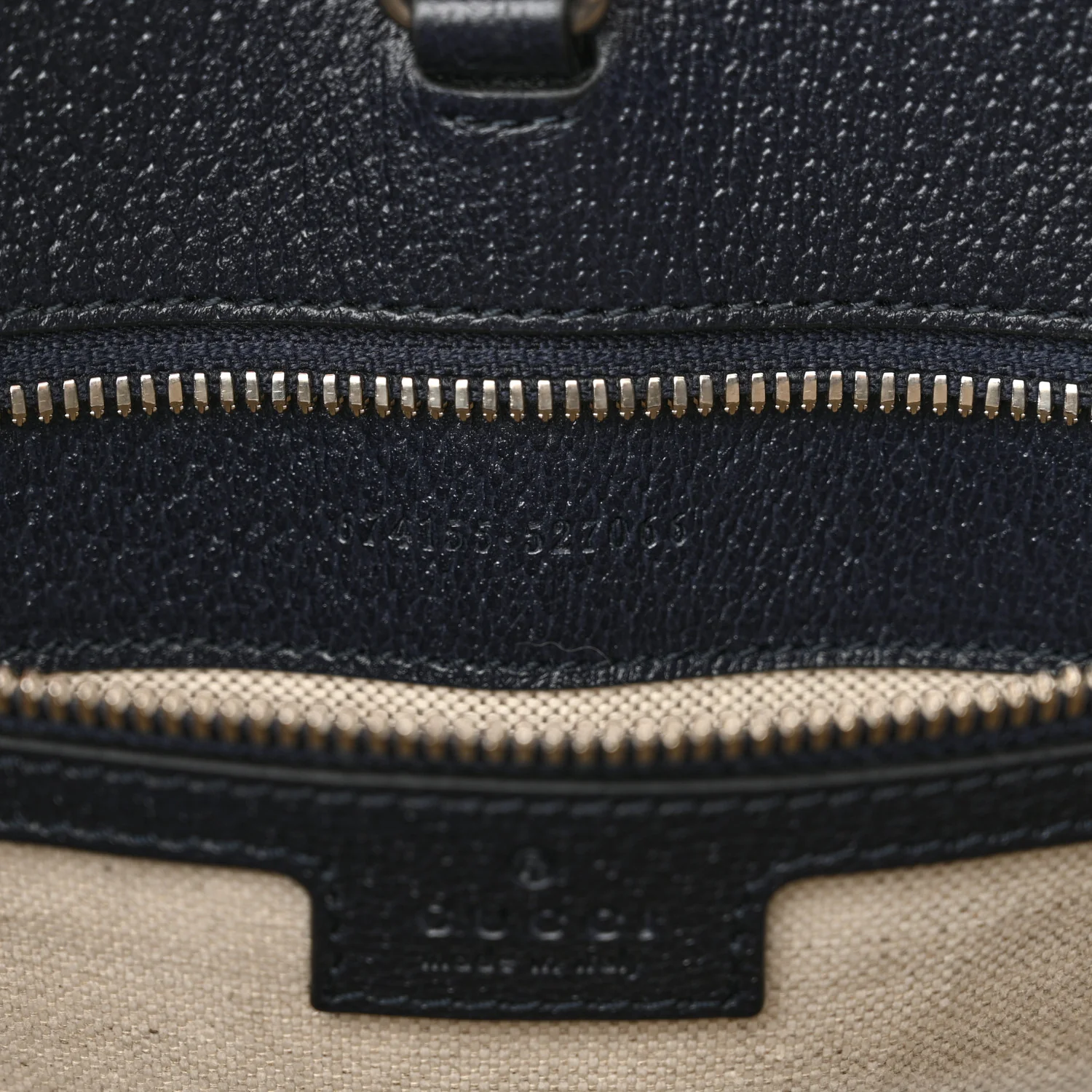 GG Supreme Monogram Textured Dollar Calfskin Web Medium Retro Interlocking G Tote Bag Beige Blue