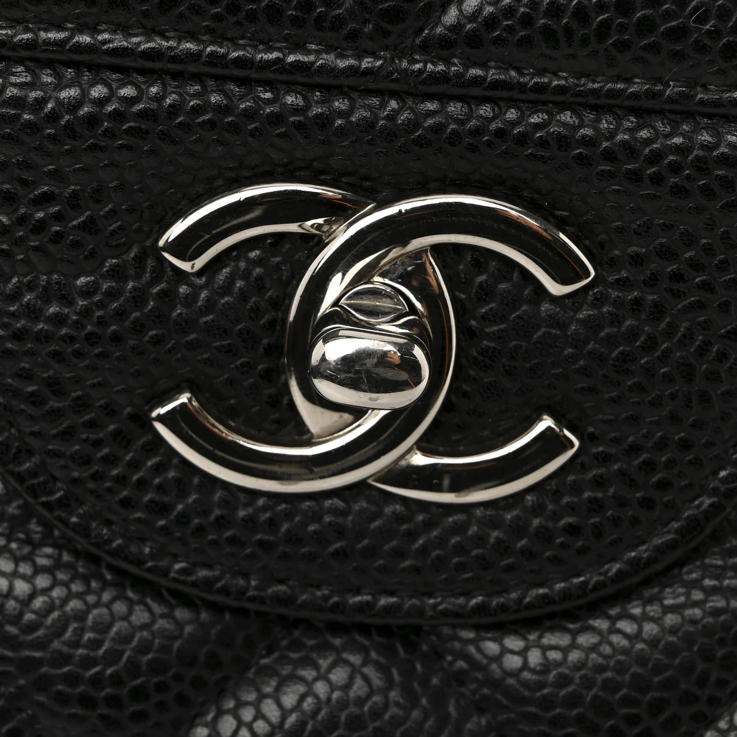 Caviar Quilted Jumbo Double Flap Black