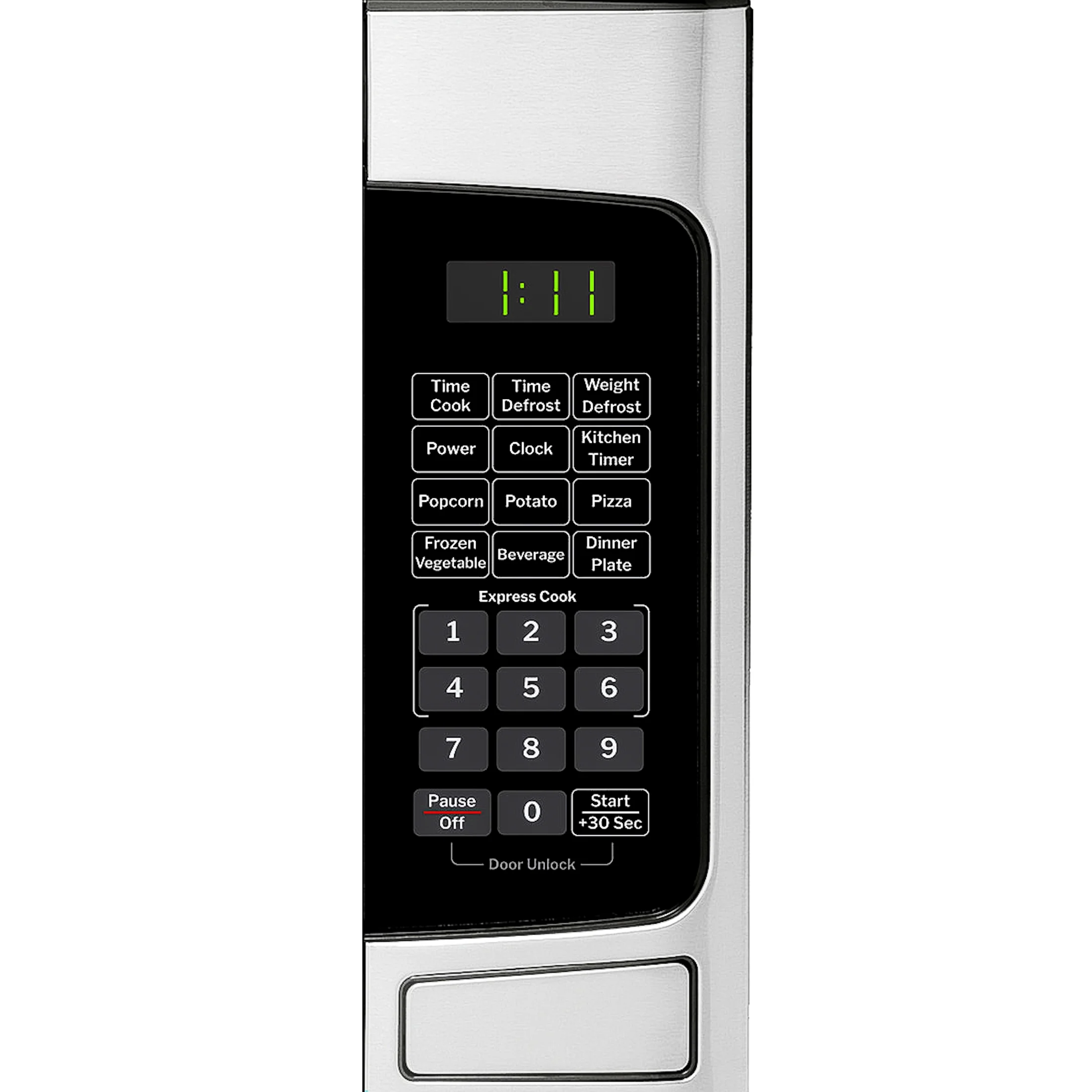 GE 1.1 cu ft Countertop Microwave Oven, 950W, Stainless Steel, One - Touch Cooking, Turntable, Auto Defrost, Child Lock, Model GCST11N1WSS