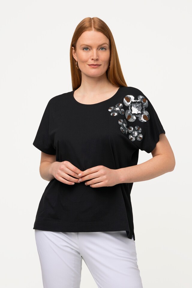 Sequin Beaded Short Sleeve Tee