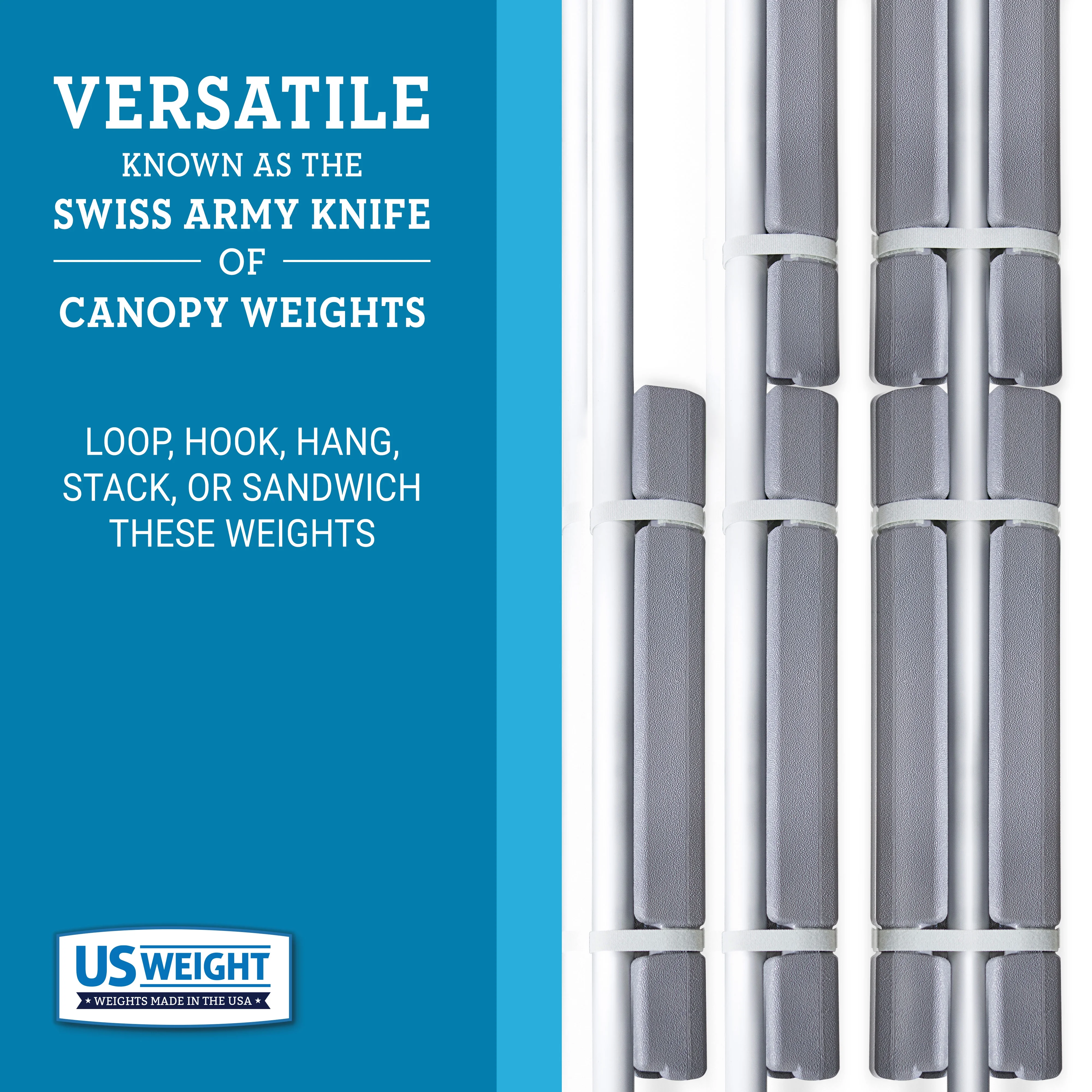 US Weight Four 15 - Pound Ingot Canopy Weights Secure Tents and Canopies �?60 Pounds Total