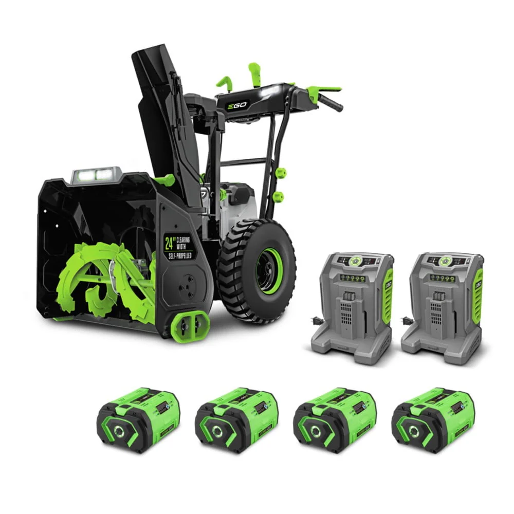 Power+ Snow Blower 24" Self Propelled 2 Stage With Four 10 Ah Batteries Image 2