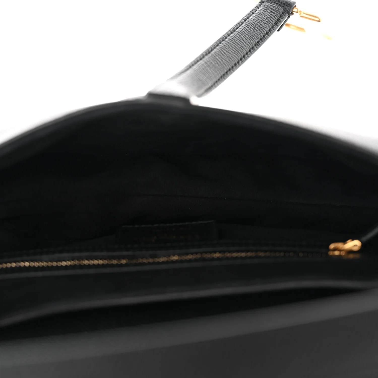 Grained Calfskin Saddle Bag Black