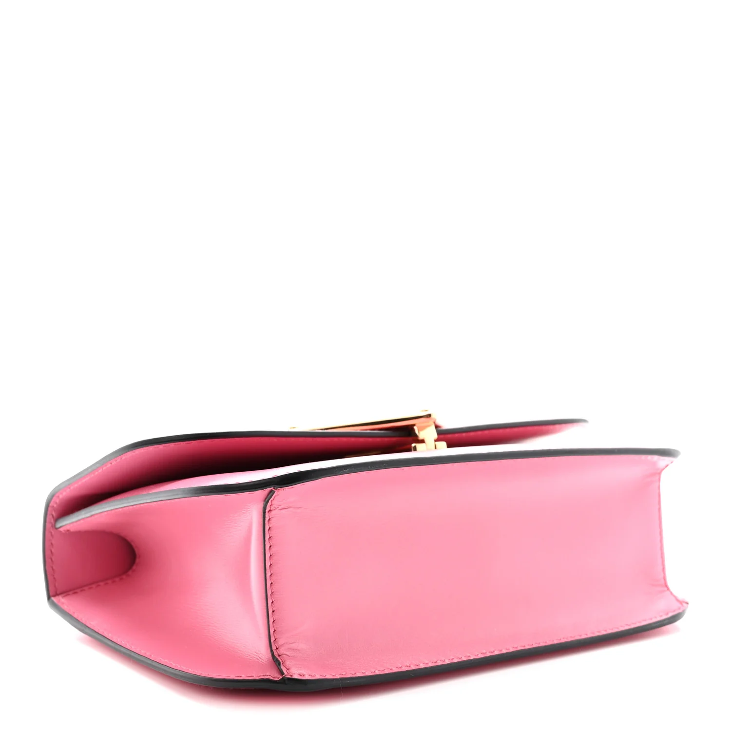 Box Calfskin Triangle Embleme Flap Shoulder Bag Begonia