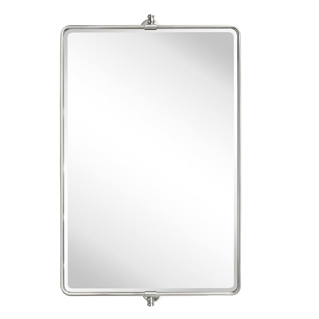 Lutalo Horizontal Beveled Bathroom / Vanity Mirror Mercer41 Finish: Brushed Nickel, Size: 24