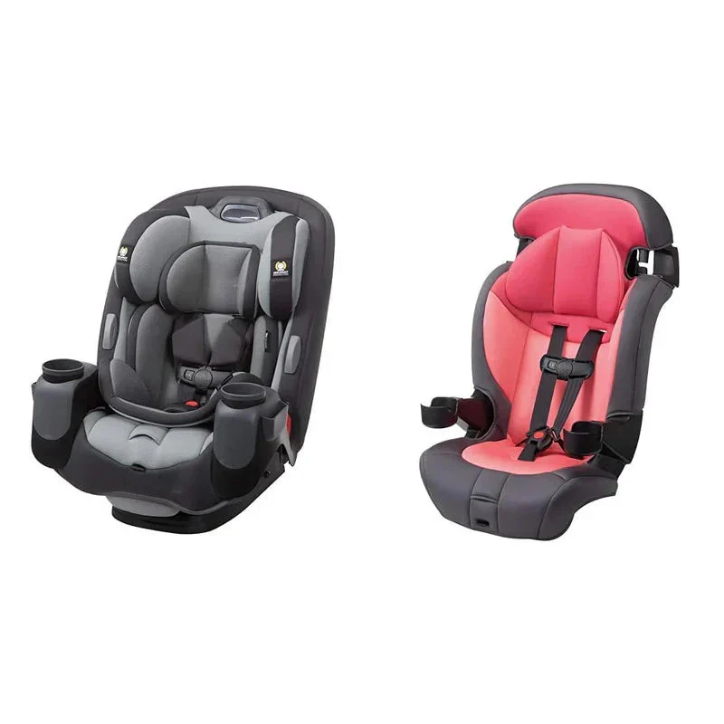 Grow and Go All-in-One Slim Convertible Car Seat, Rear Facing, 5-40 lbs, Forward Facing (30–65 lbs), High Back Booster Seat 40-100 pounds, Aqua Pop