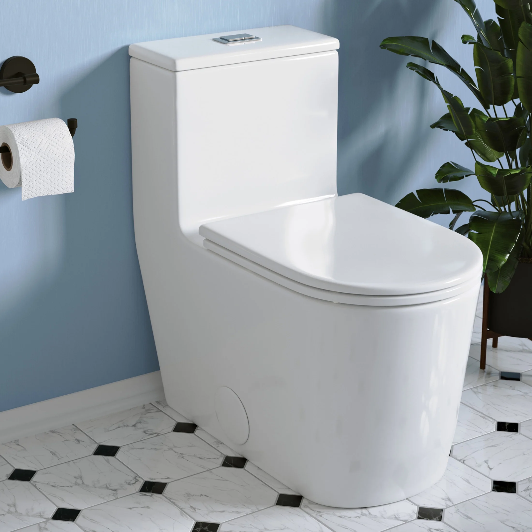 Liberte One-Piece Elongated Toilet Dual-Flush 1.1/1.6 gpf(White) - Image 6