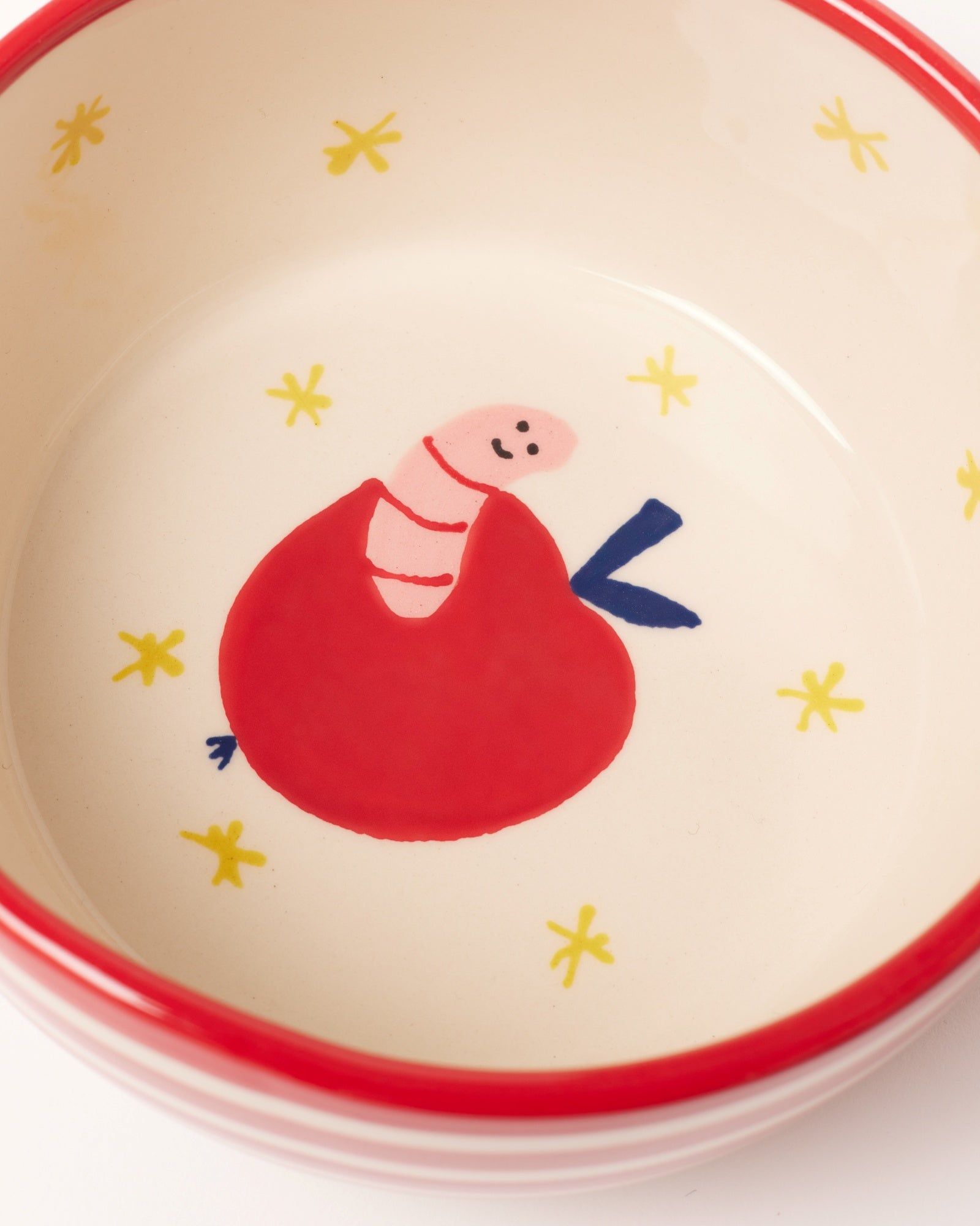 MIIO MIINI MODERN TASTY WHITE AND RED CEREAL BOWL