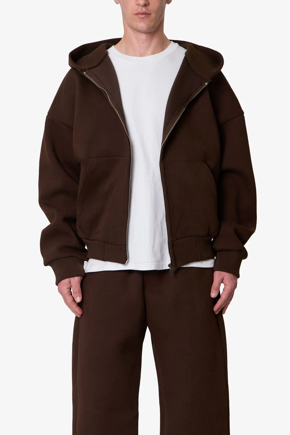 Stiff Lounge Zip Up Hoodie - Brown