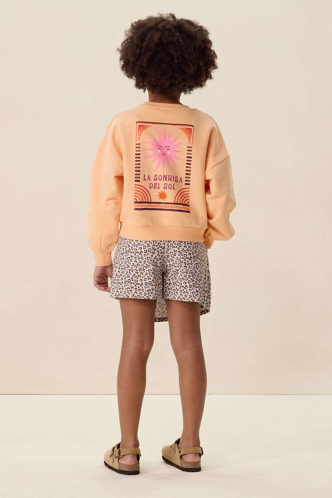 Lichtroze skort met leopard print