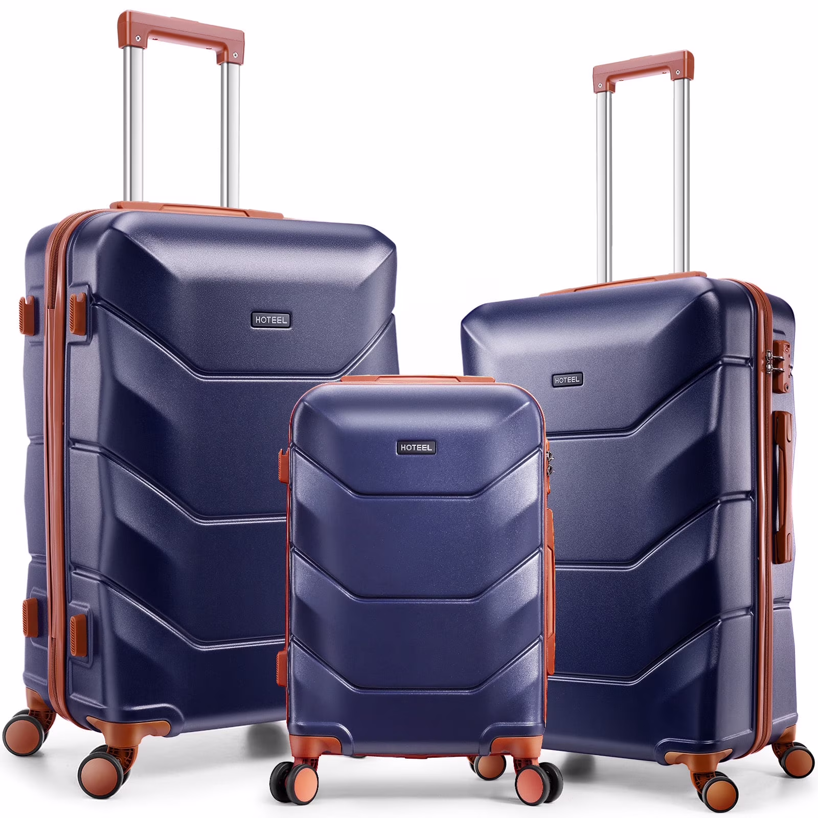 3 Piece Luggage Sets with Wheels, Hardshell 3 Pc Suitcases with TSA Lock Hardside Lightweight 3-Piece Hardshell Luggage Sets for Travel 20in 24in 28in, Blue