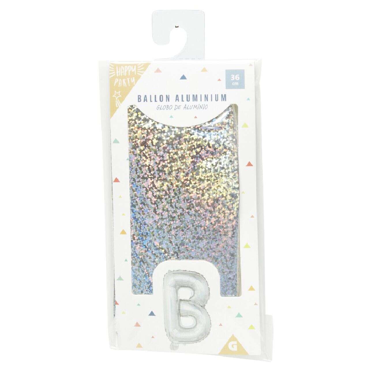 Ballon forme lettre B aluminium (2 modèles doré ou argenté)