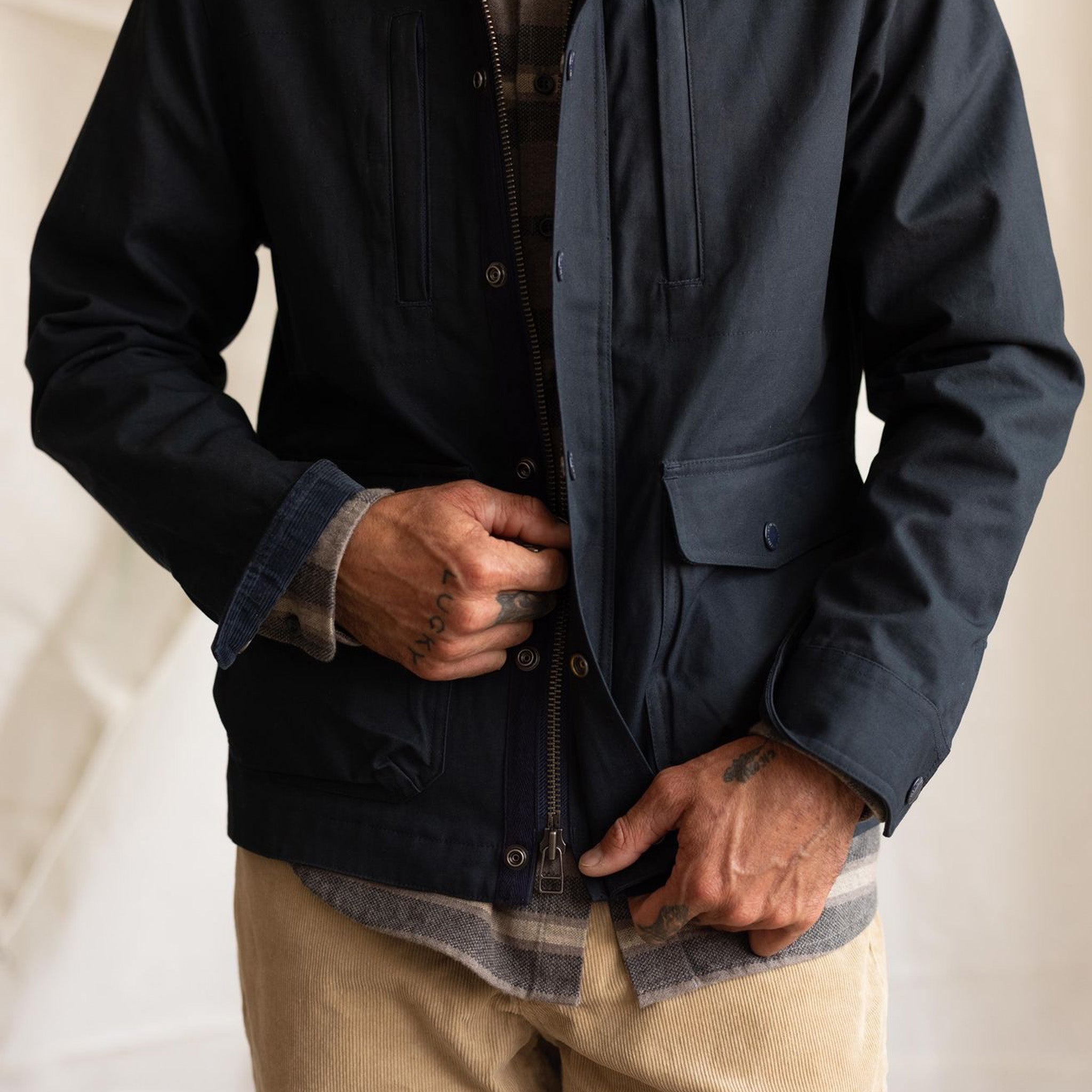 Veste Pathfinder en cirage sec bleu marine foncé