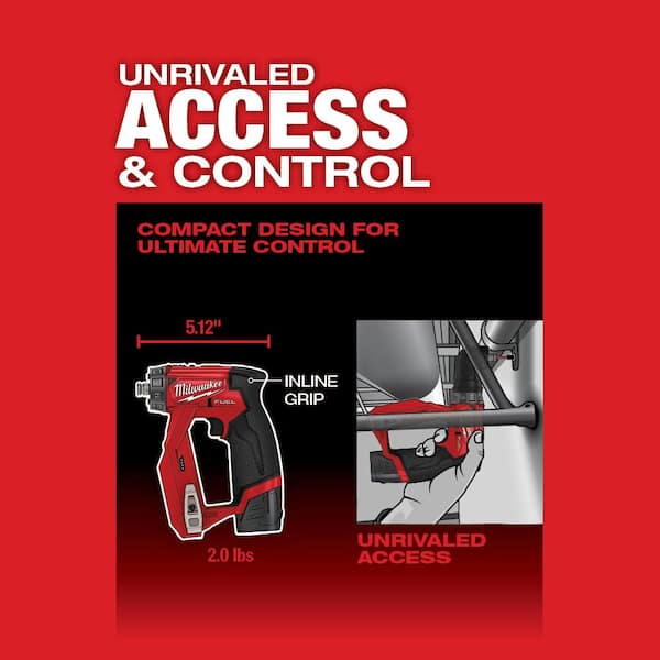 M12 FUEL 12V Lithium-Ion Brushless Cordless 4-in-1 Installation 3/8 in. Drill Driver Kit with 4-Tool Heads - Image 6