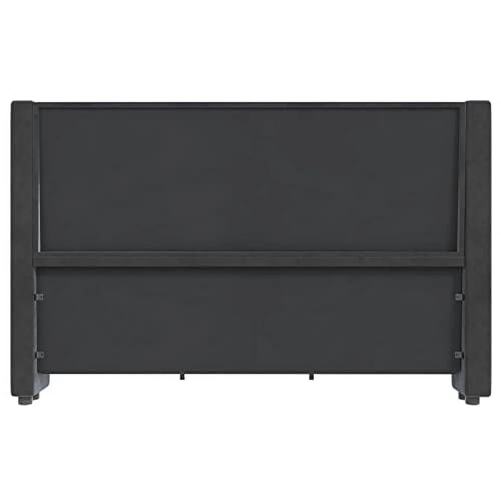 Vanacc Queen Bed Frame Upholstered Bed Wingback Headboard Velvet Tufted Diamond Button/No Box Spring Needed/Easy Assembly/Gray