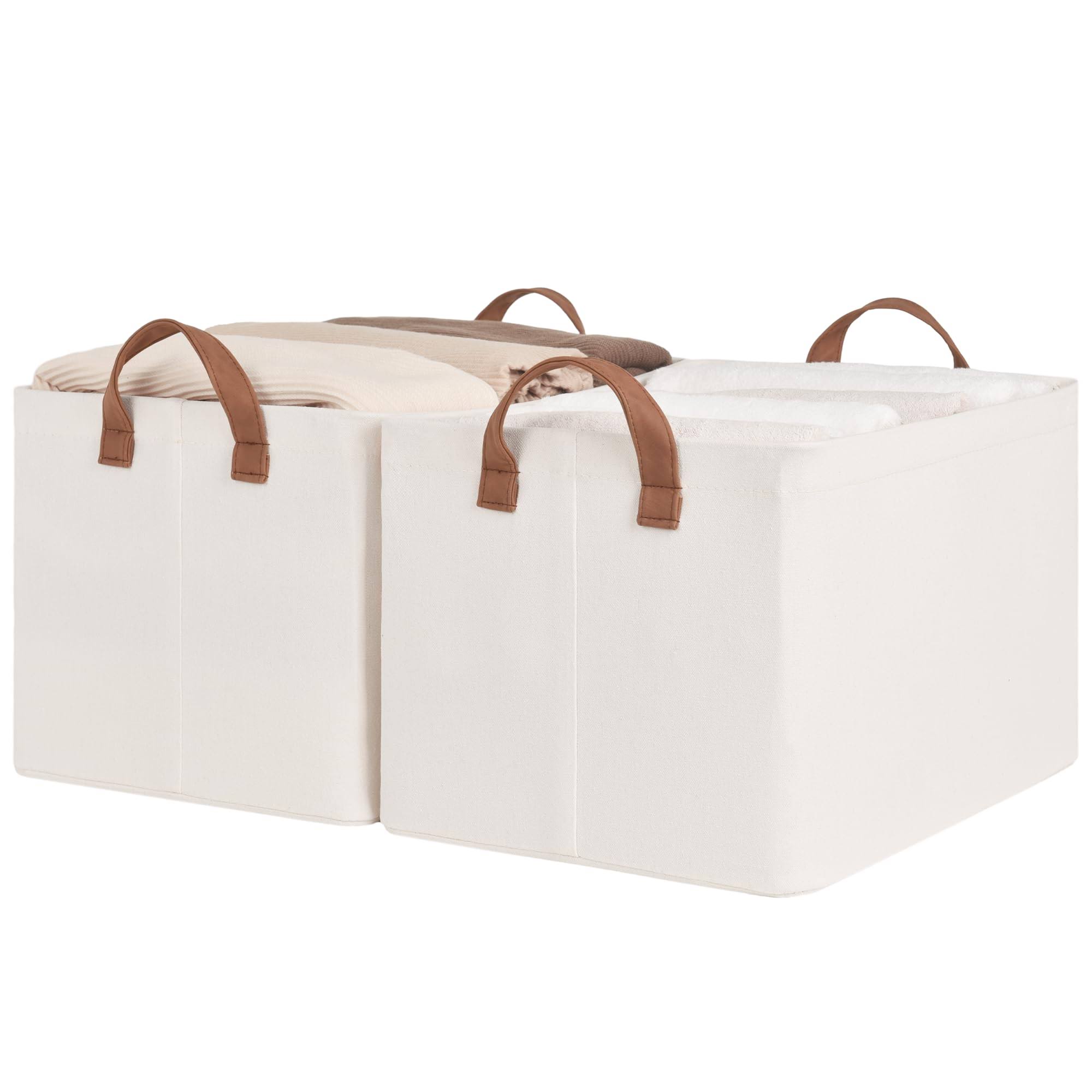 StorageWorks Storage Bins, Extra Large Closet Storage Bins for Organizing, Fabric Storage Baskets with Handles, Rectangle Storag