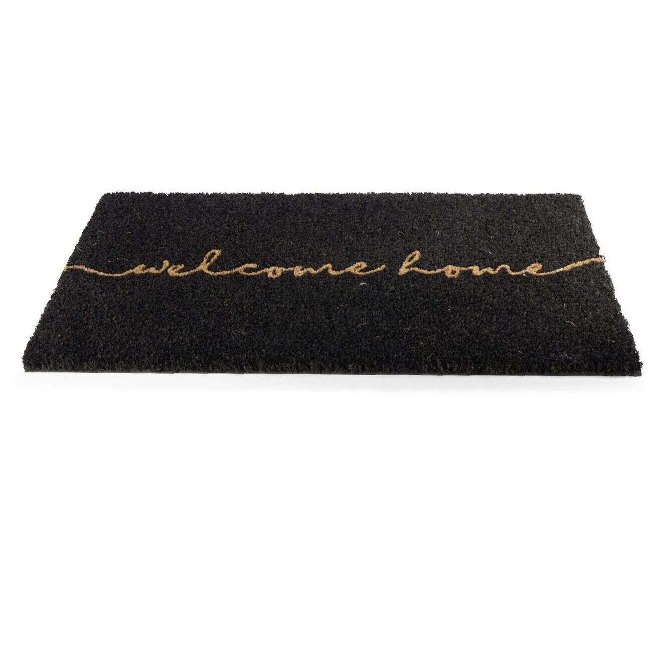Tapis d'entrée intérieur grattant Welcome Home 40x60cm coco et PVC noir