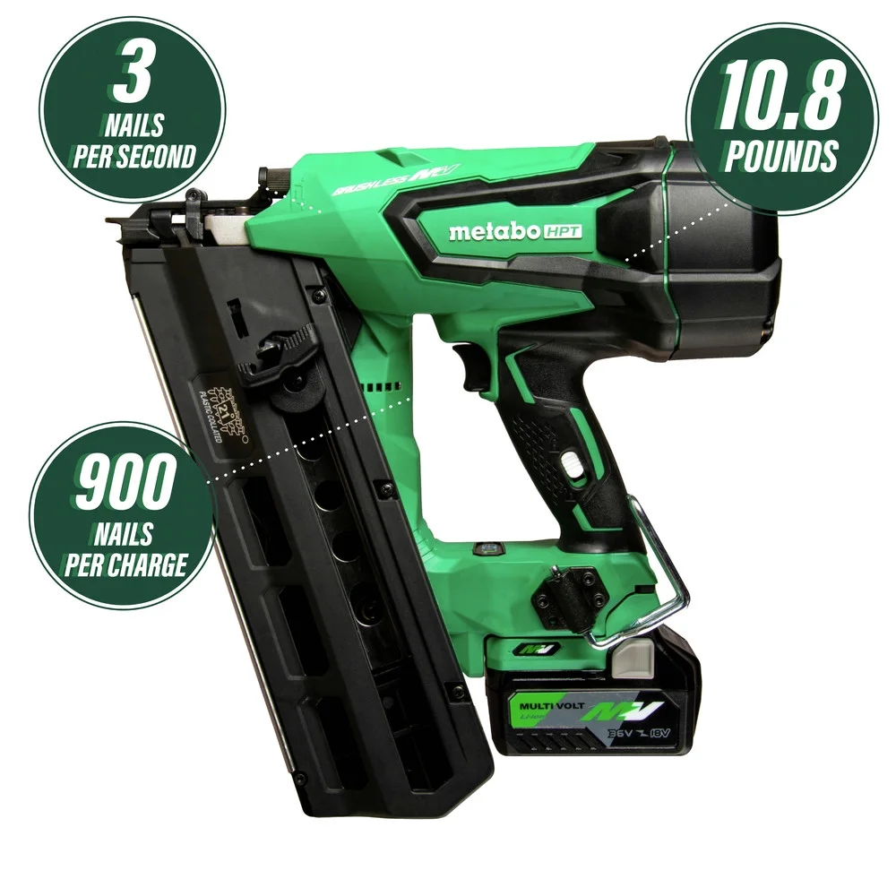MultiVolt 36V Brushless Lithium-Ion 21 Degree Cordless Framing Nailer Kit (2.5 Ah) - Image 3