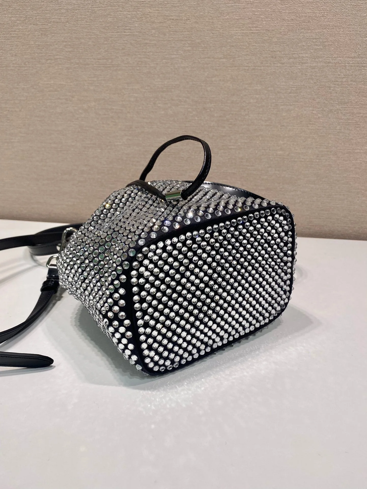 Prada Satin Mini-Bag With Crystals size 16 x 21 x 10 cm