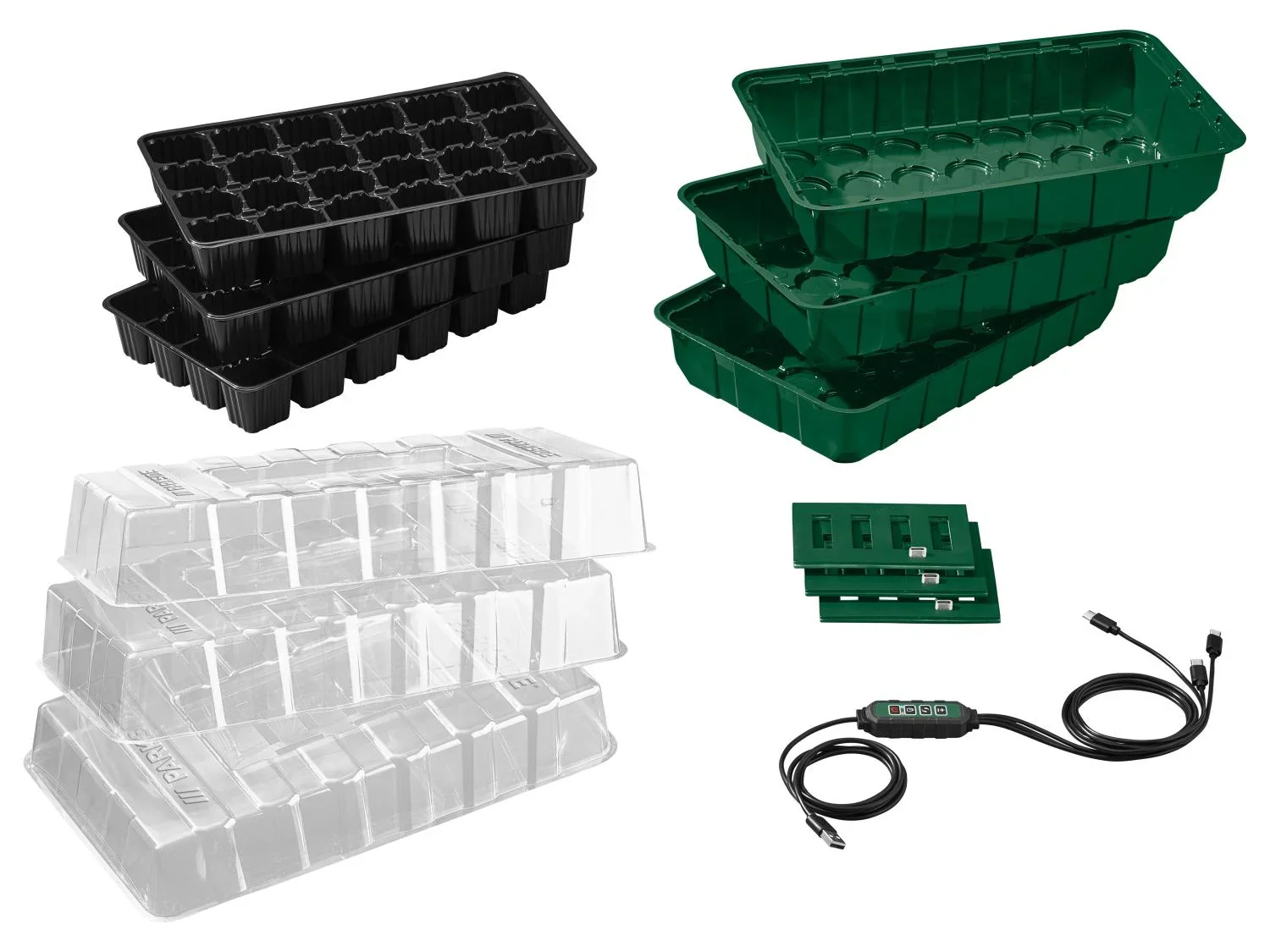 PARKSIDE Lot de 3 mini-serres  LED