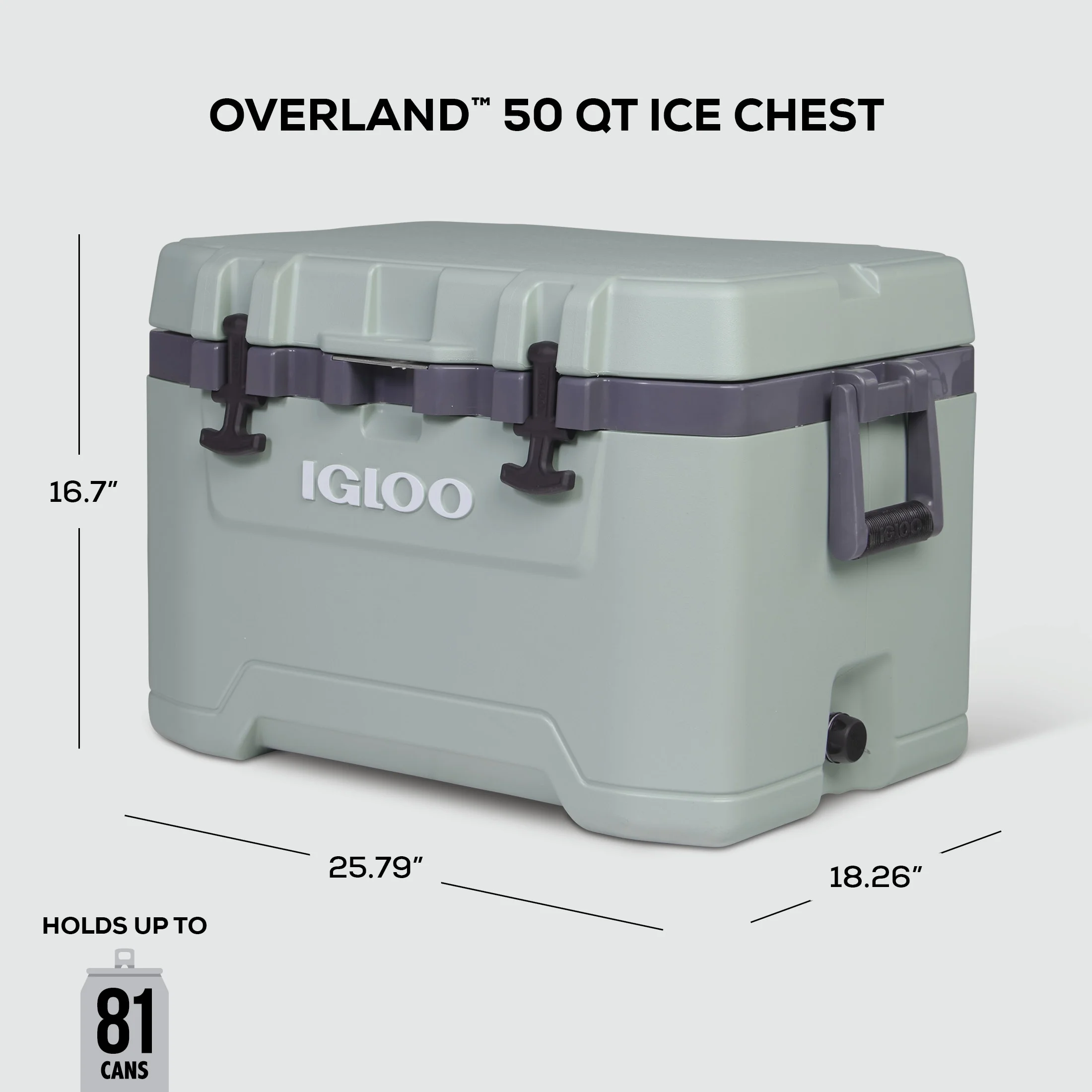 50 QT Overland Ice Chest Cooler, White - Image 3