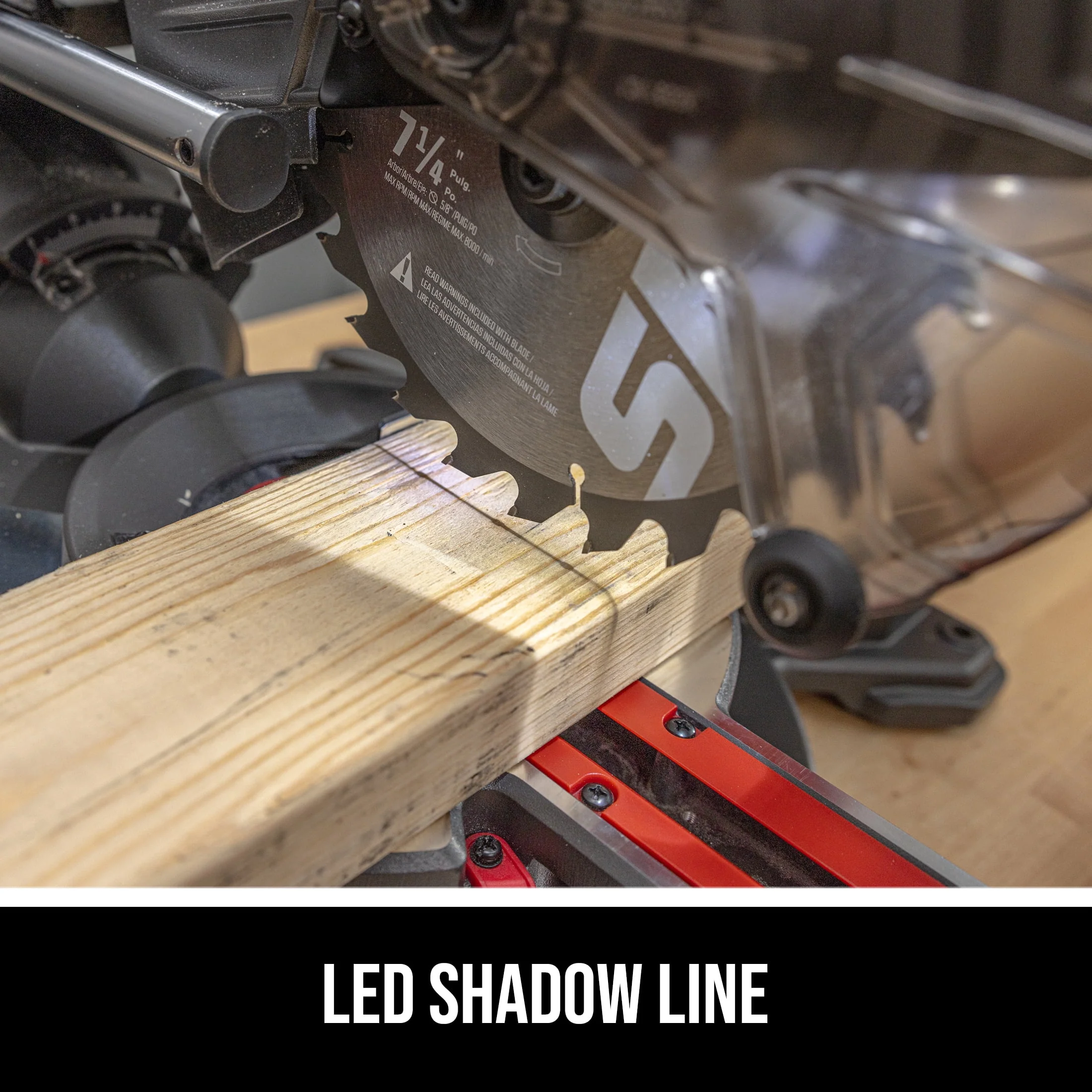 SKIL MS6316-00 10 Amp 7-1/4 Single Bevel Miter Saw with Compact Rail System & LED Shadow Line