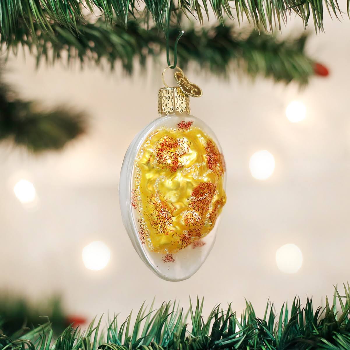 Old World Christmas Glass Ornament - Deviled Egg