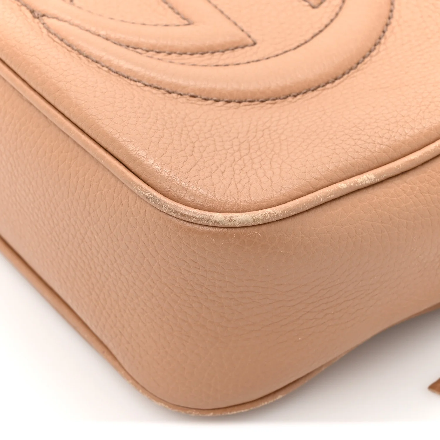 Pebbled Calfskin Small Soho Disco Bag Rose Beige