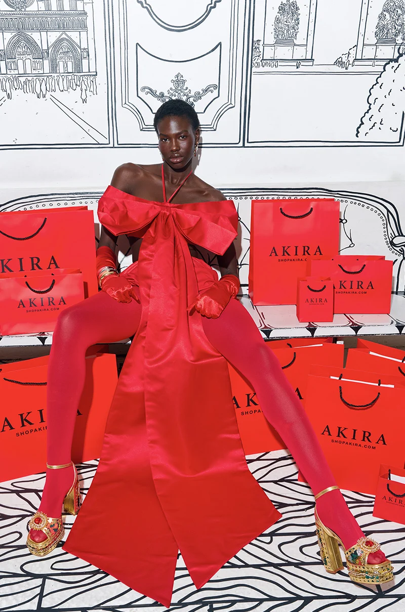 WRAP ME UP IN A BOW TOP IN RED - Akira Store