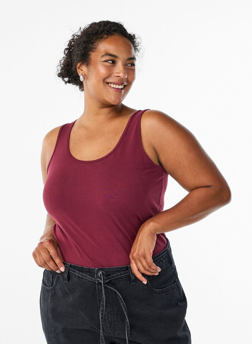 Zizzi Solid color basic top in cotton