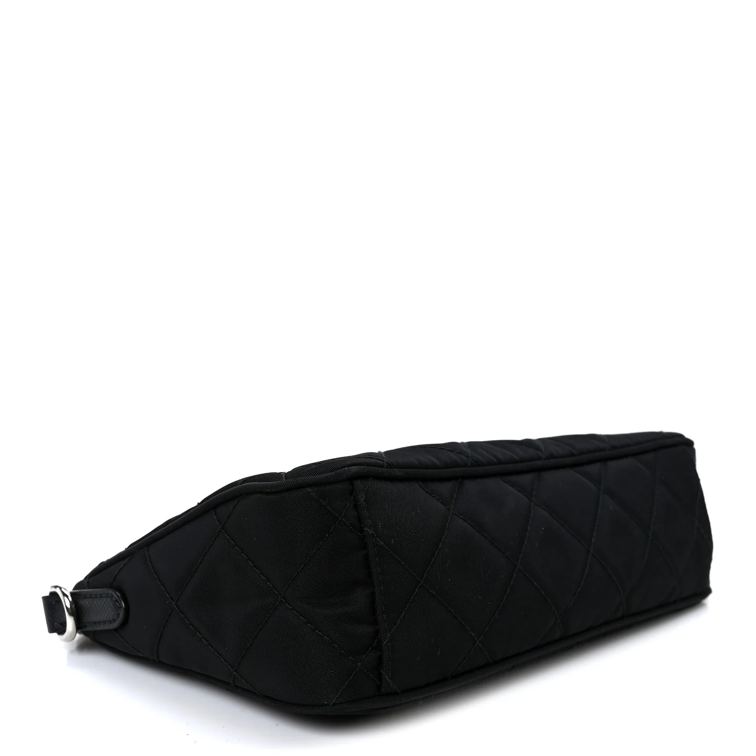 Nylon Tessuto Impuntu Quilted Crossbody Bag Black