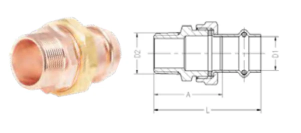 1/2" Press x Male Copper Union CP-12MU