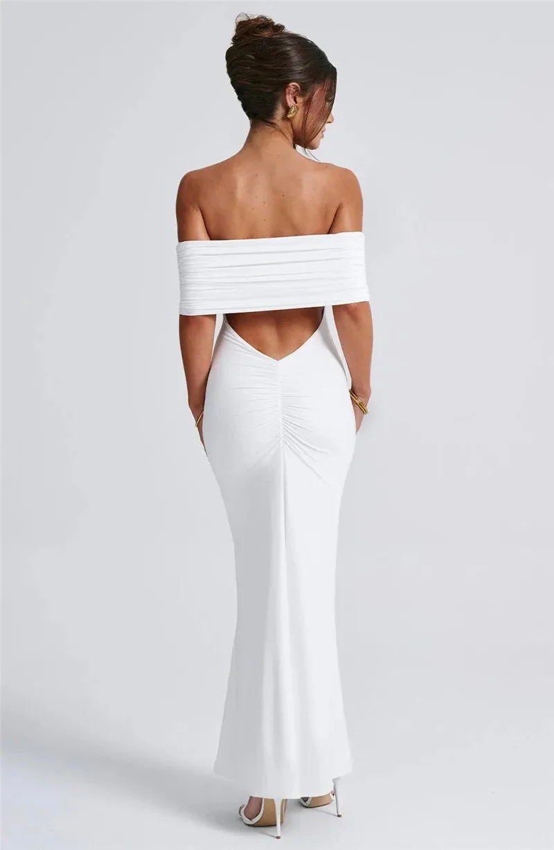 Robe maxi dos nu sans bretelles pour femmes