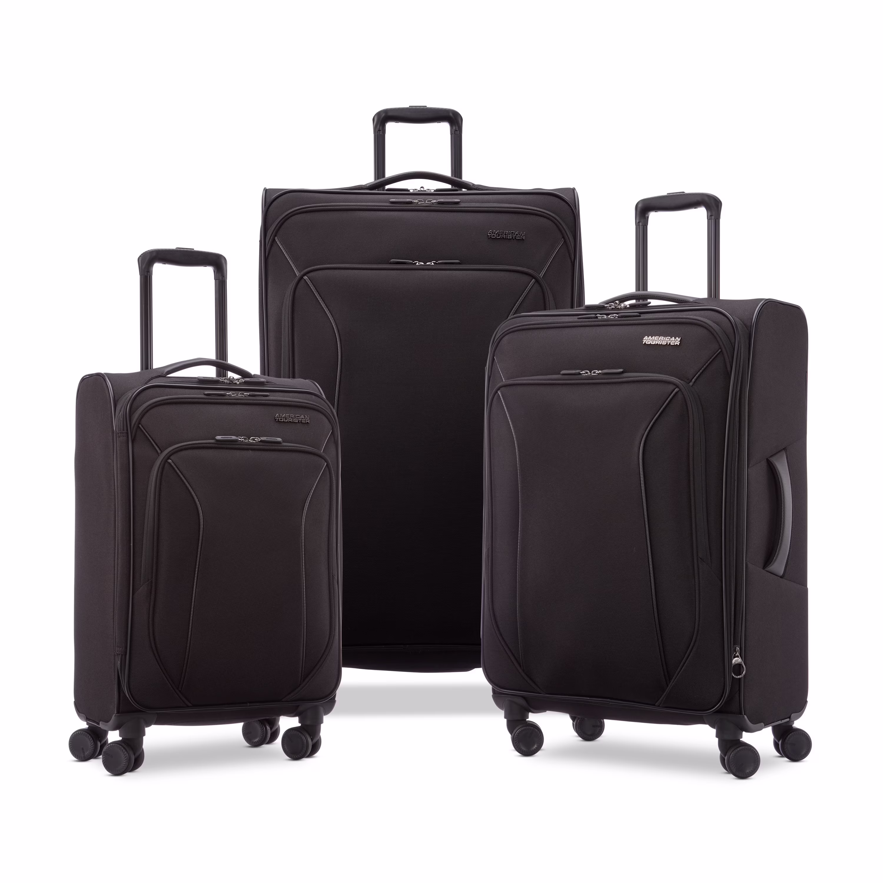 American Tourister X-Lite 3-Piece Luggage Set with Spinner Wheels - Light Grey