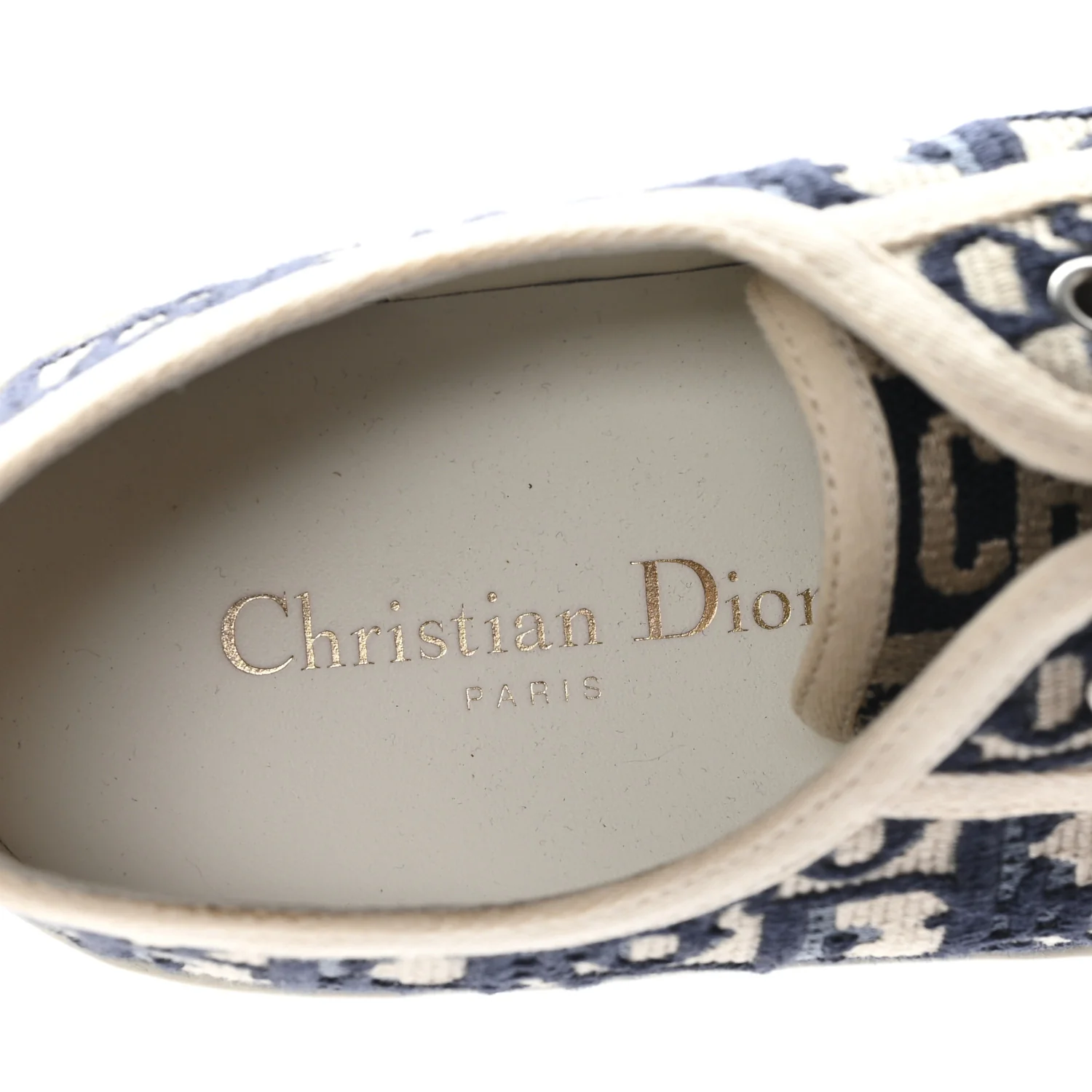 Canvas Oblique Walk'N'Dior Low Top Sneakers 38 Deep Blue