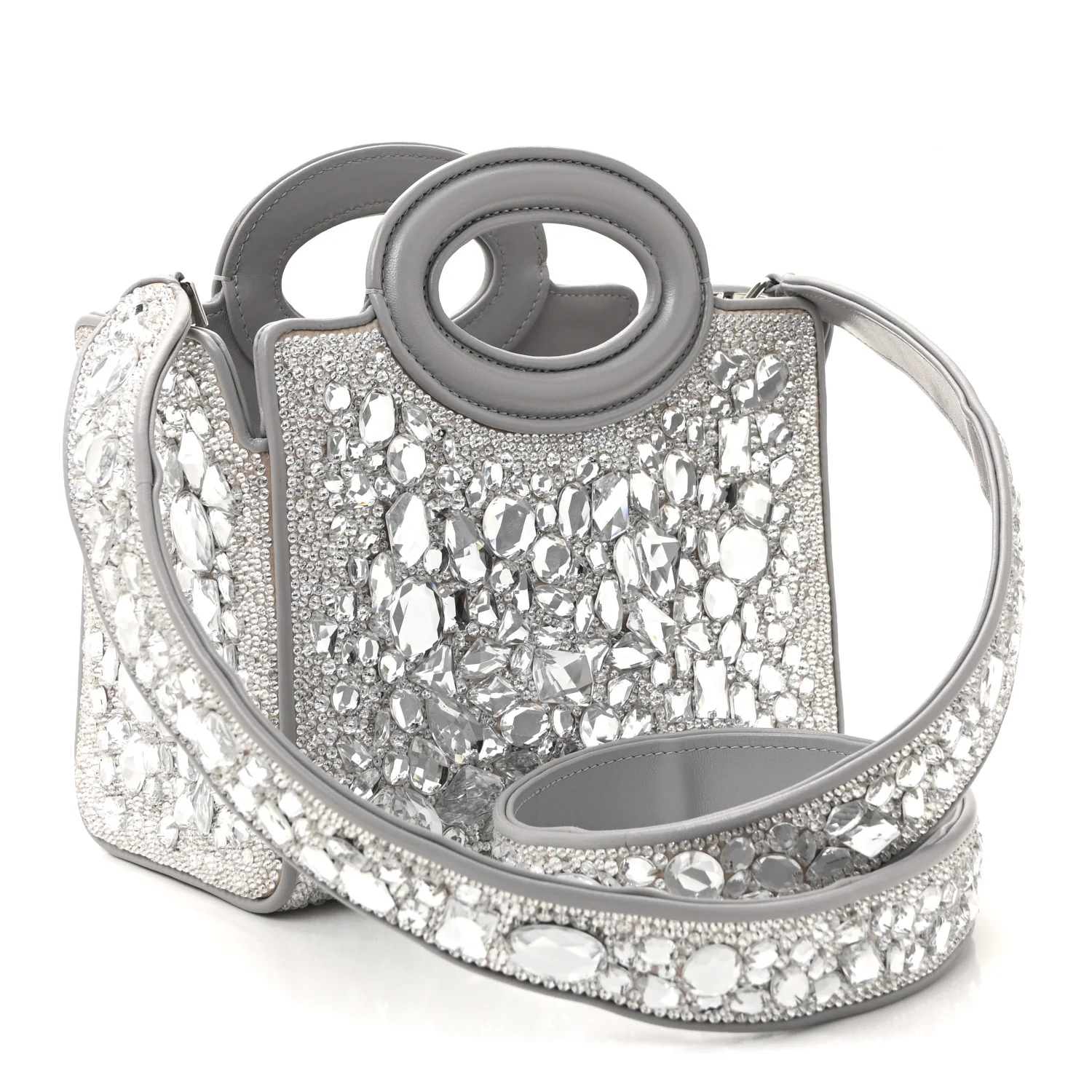 Crystal Mini Le Troisieme Shopping Bag Grey