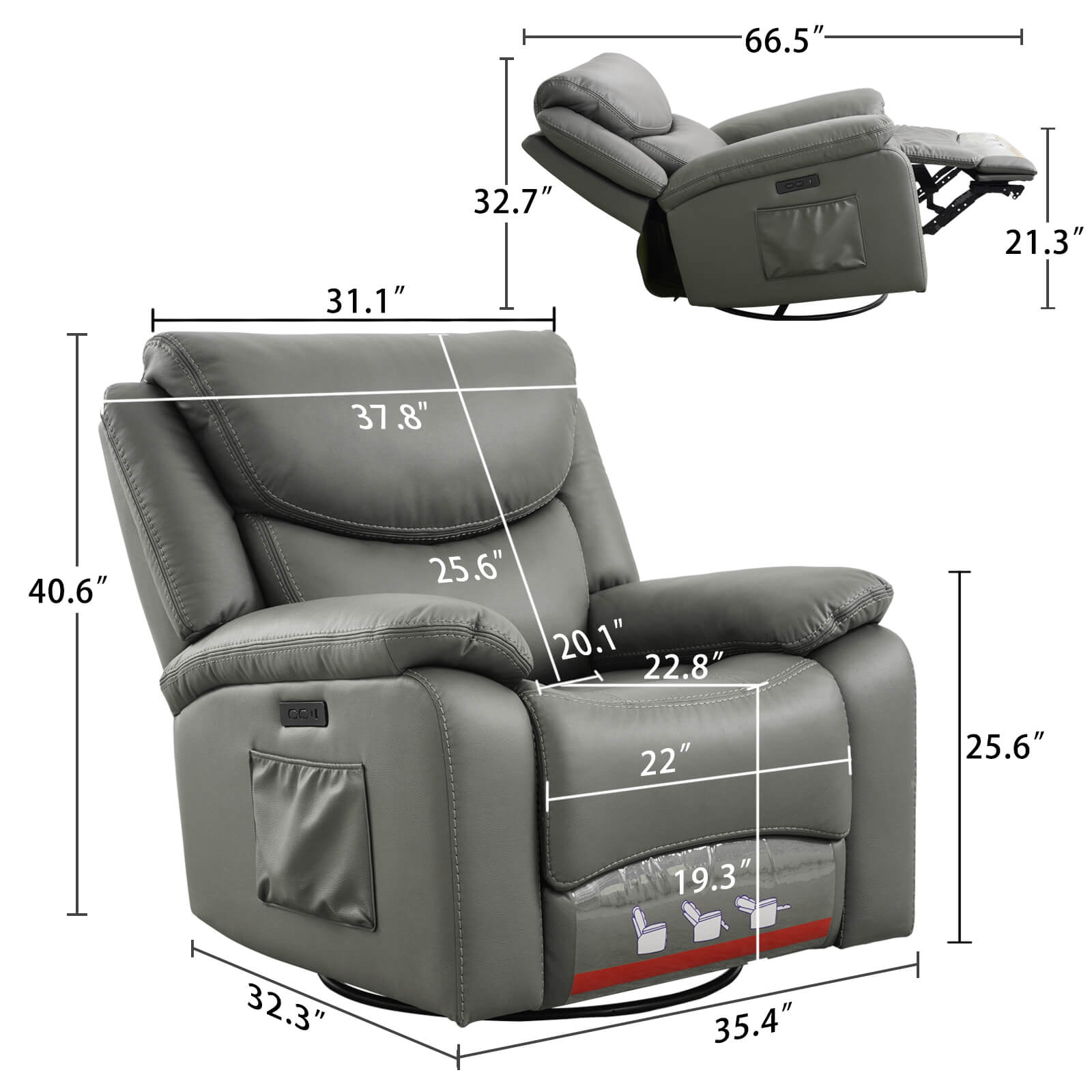 Fauteuil inclinable pivotant et à bascule électrique pour bébé