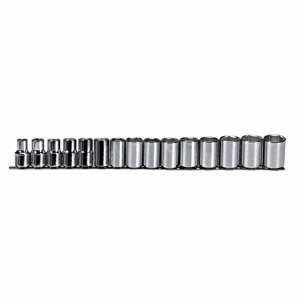 Proto J54205 1/2-Inch 6-Point Chrome Full Polish Drive Metric Socket Set - 15pc