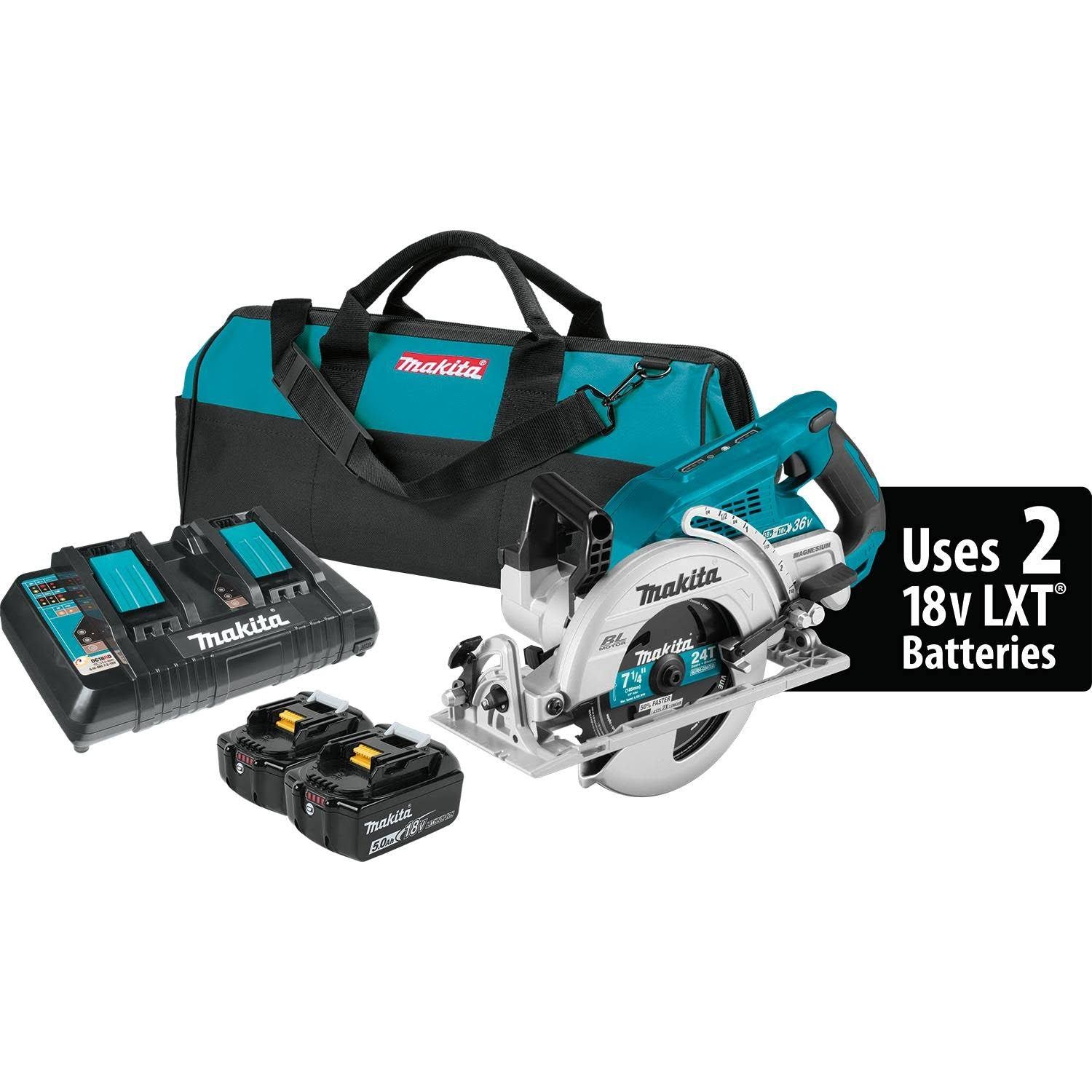 Makita X2 LXT Lithium Ion 71/4 Rear Handle Circular Saw Kit-Instock