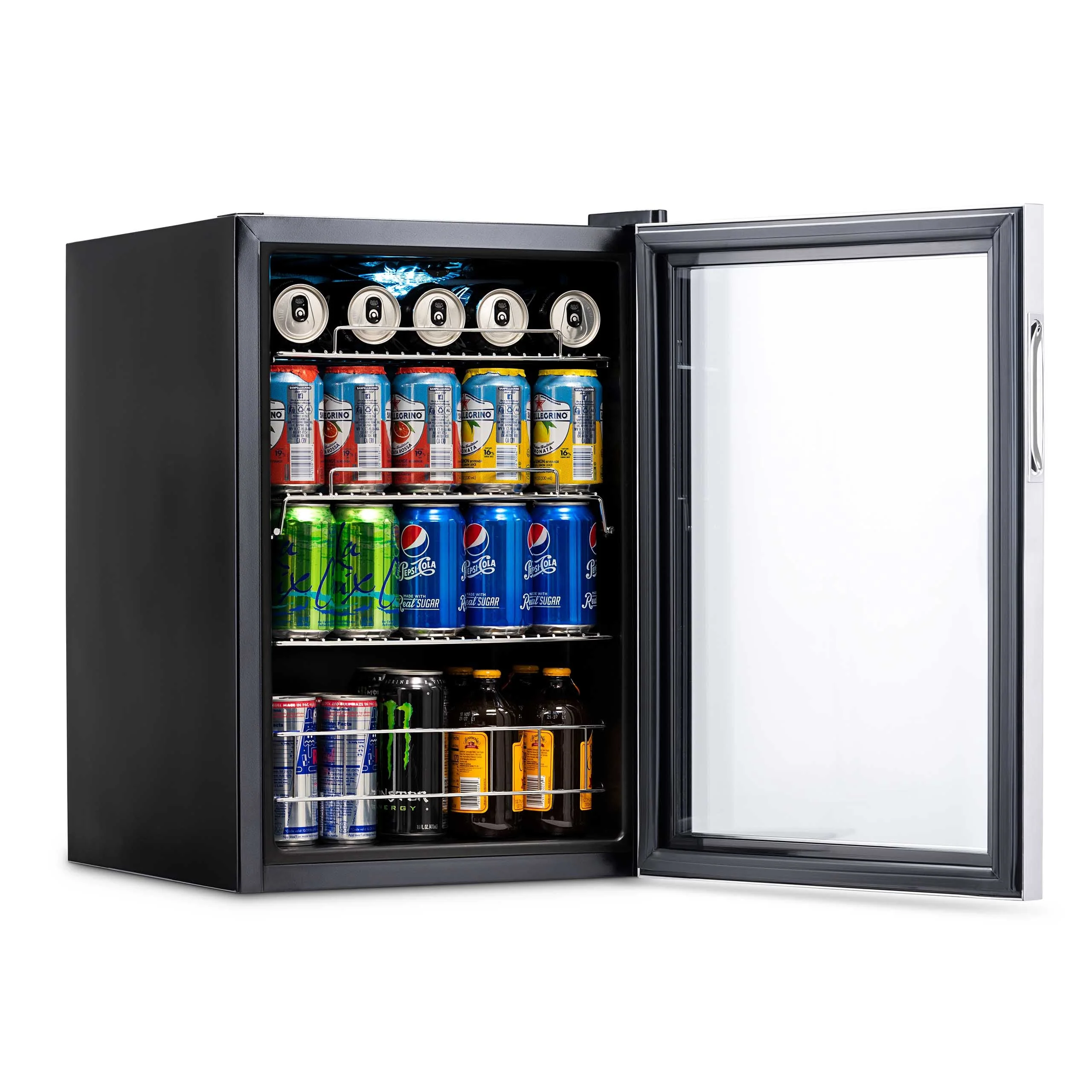 Newair 90-Can Freestanding Stainless Steel Beverage Fridge -17