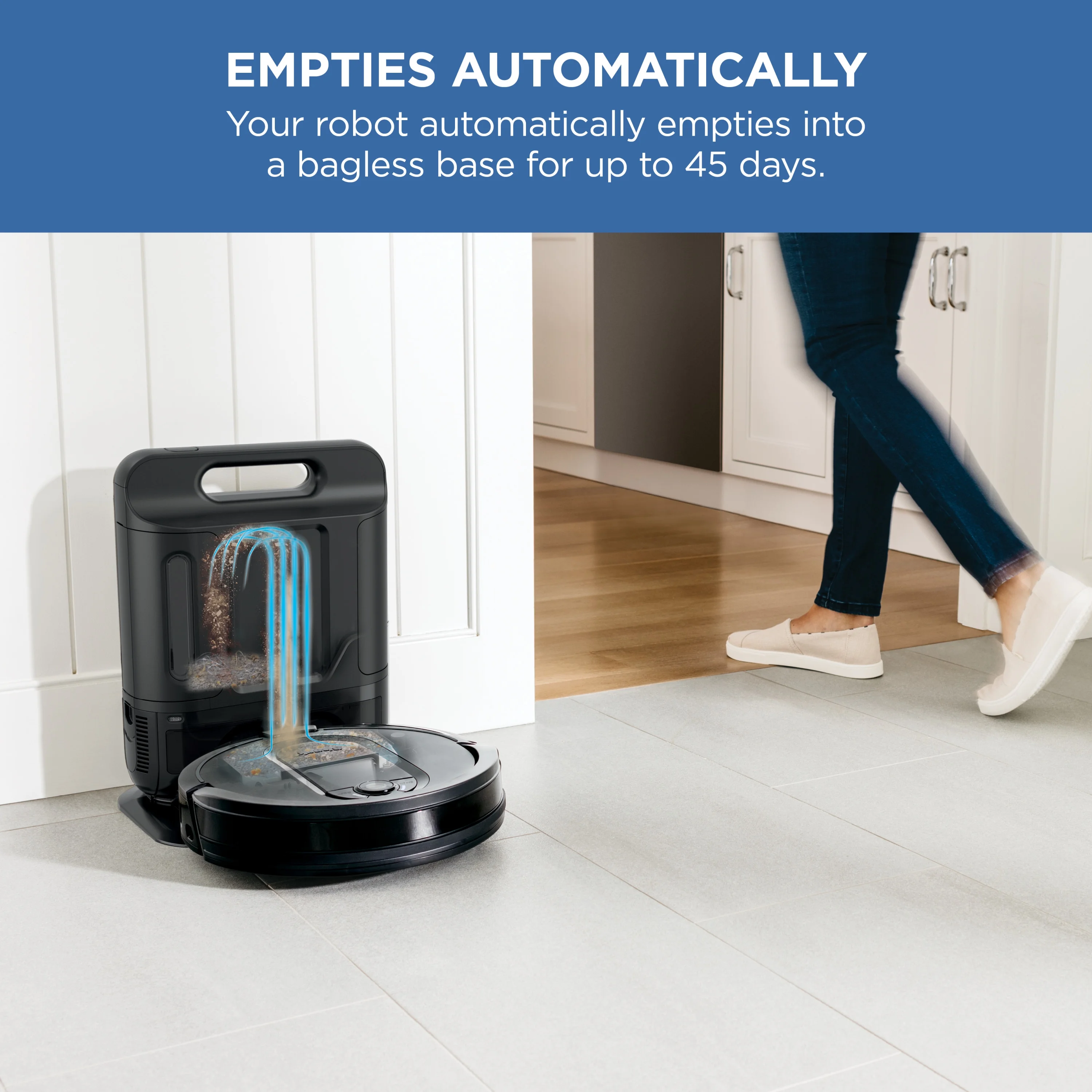 Shark IQ Robot Vacuum with XL Self - Empty Base, Home Mapping, Self - Cleaning Brushroll, Wi - Fi, RV1000AE