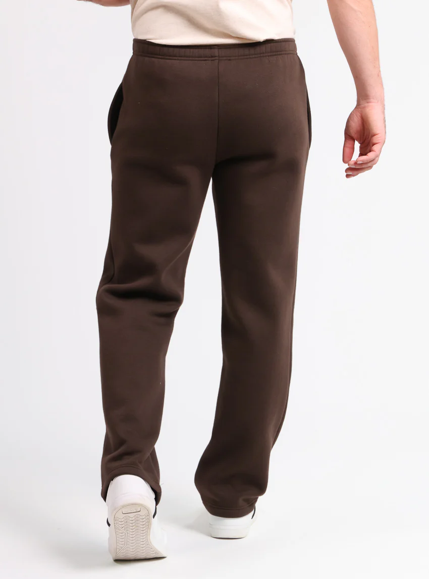 Pantalon jogging homme molleton marron