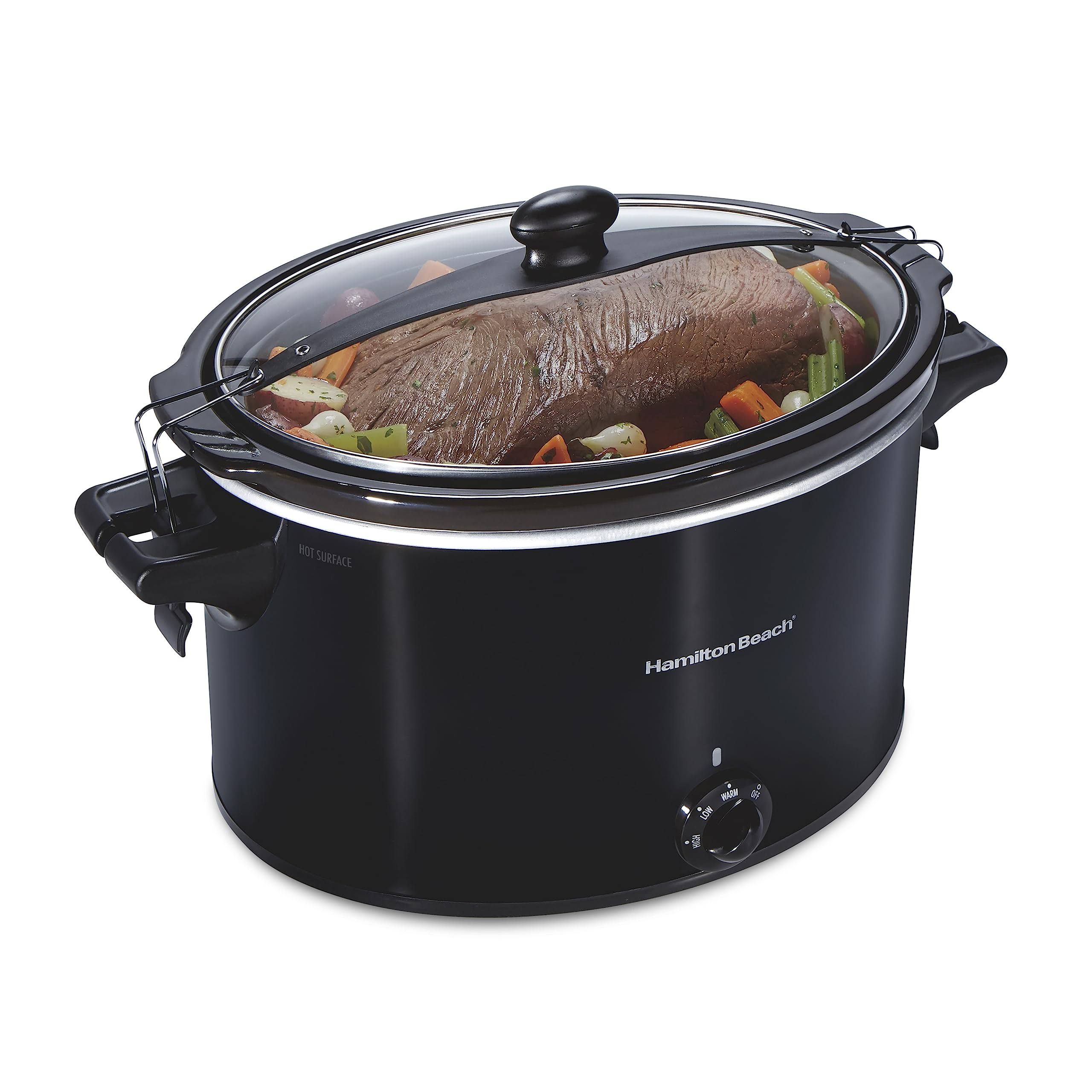 Hamilton Beach 33195 Extra-Large Stay or Go Slow Cooker 10 Quart Capacity Black